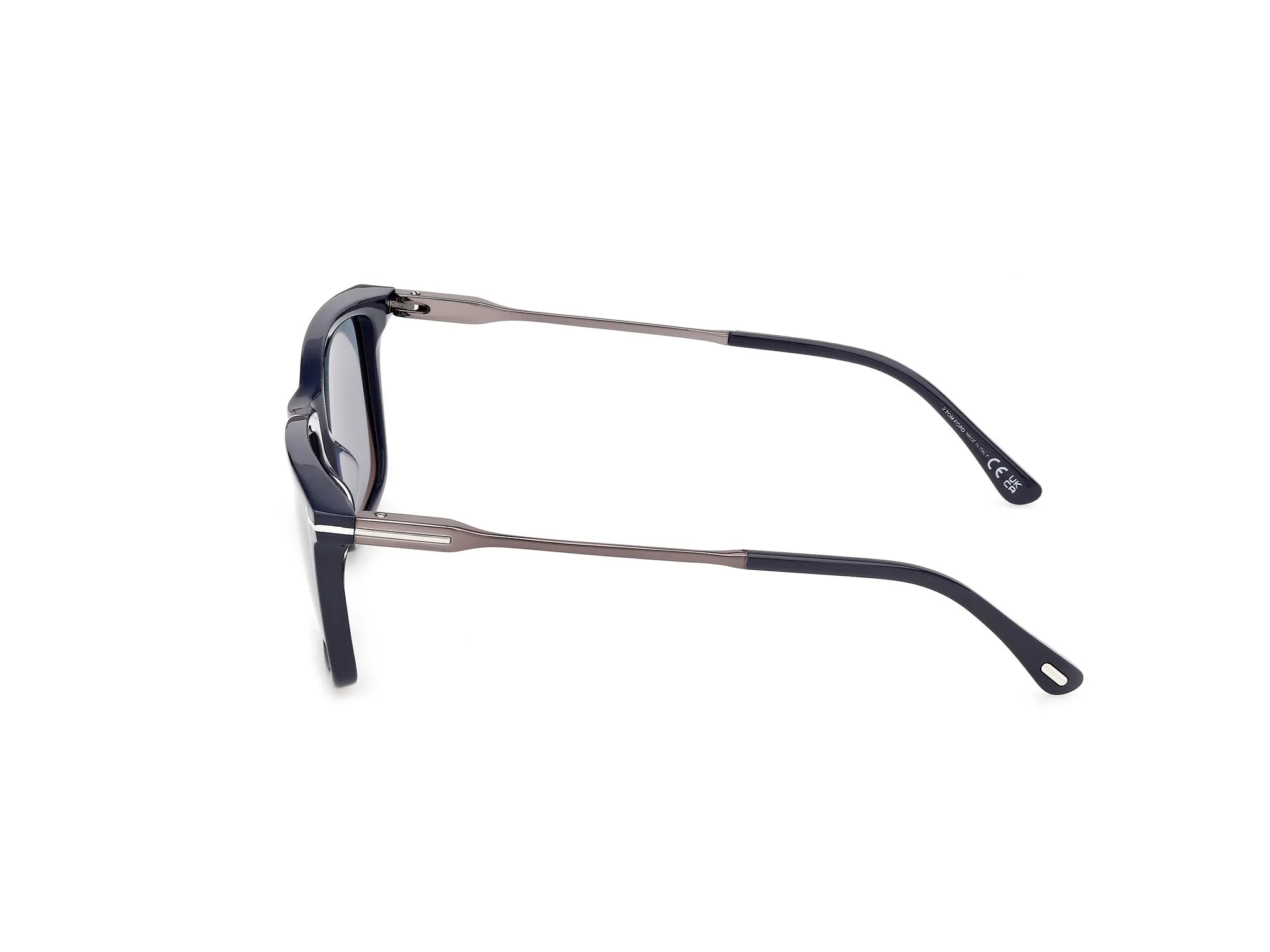 TOM FORD FT1409 LEE-02 90A Occhiali da sole Acetato Blu Fumo Squadrata Normale - immagine 3
