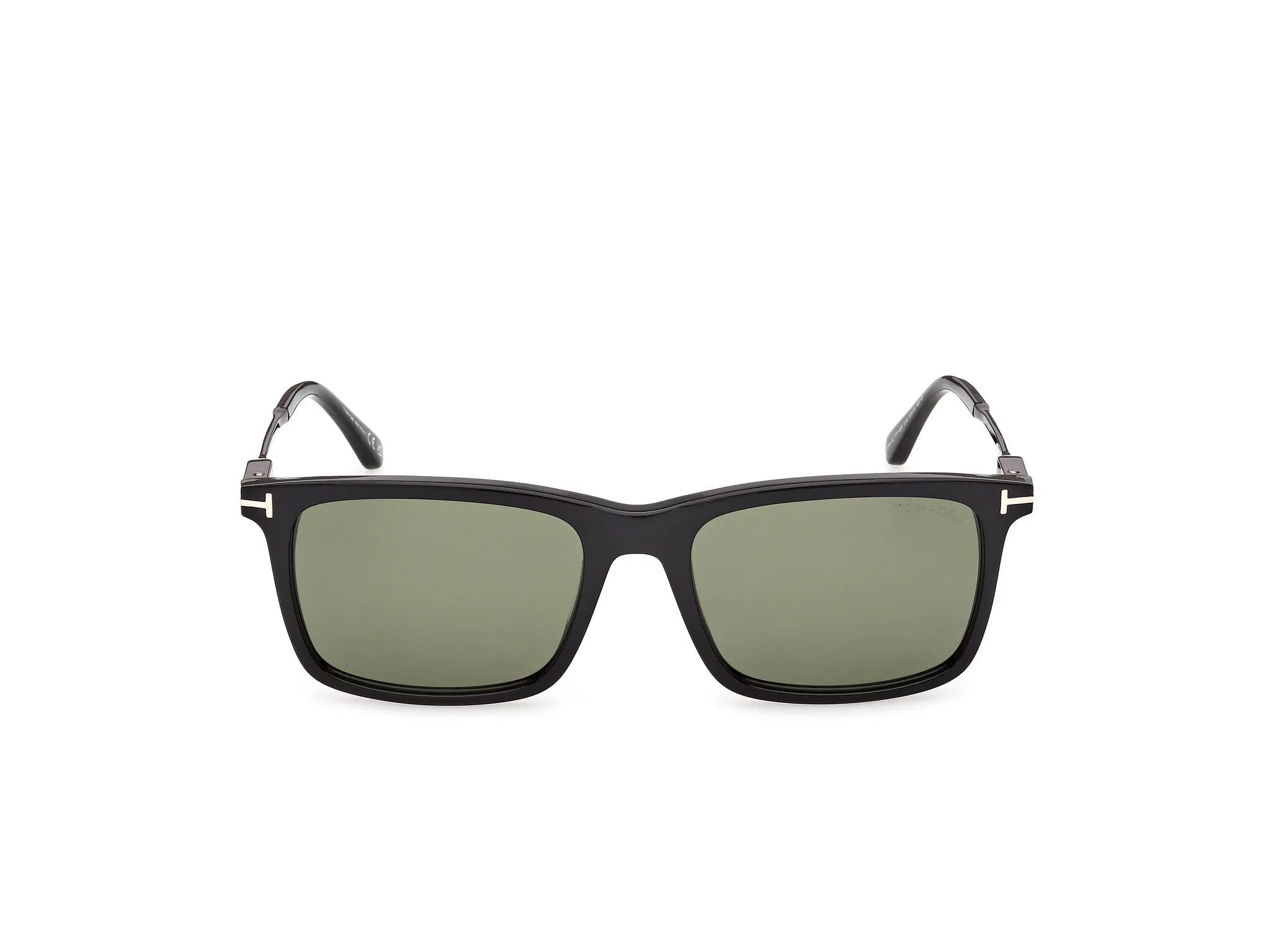 TOM FORD FT1409 LEE-02 01N Occhiali da sole Acetato Nero Verde Squadrata Normale - immagine 2