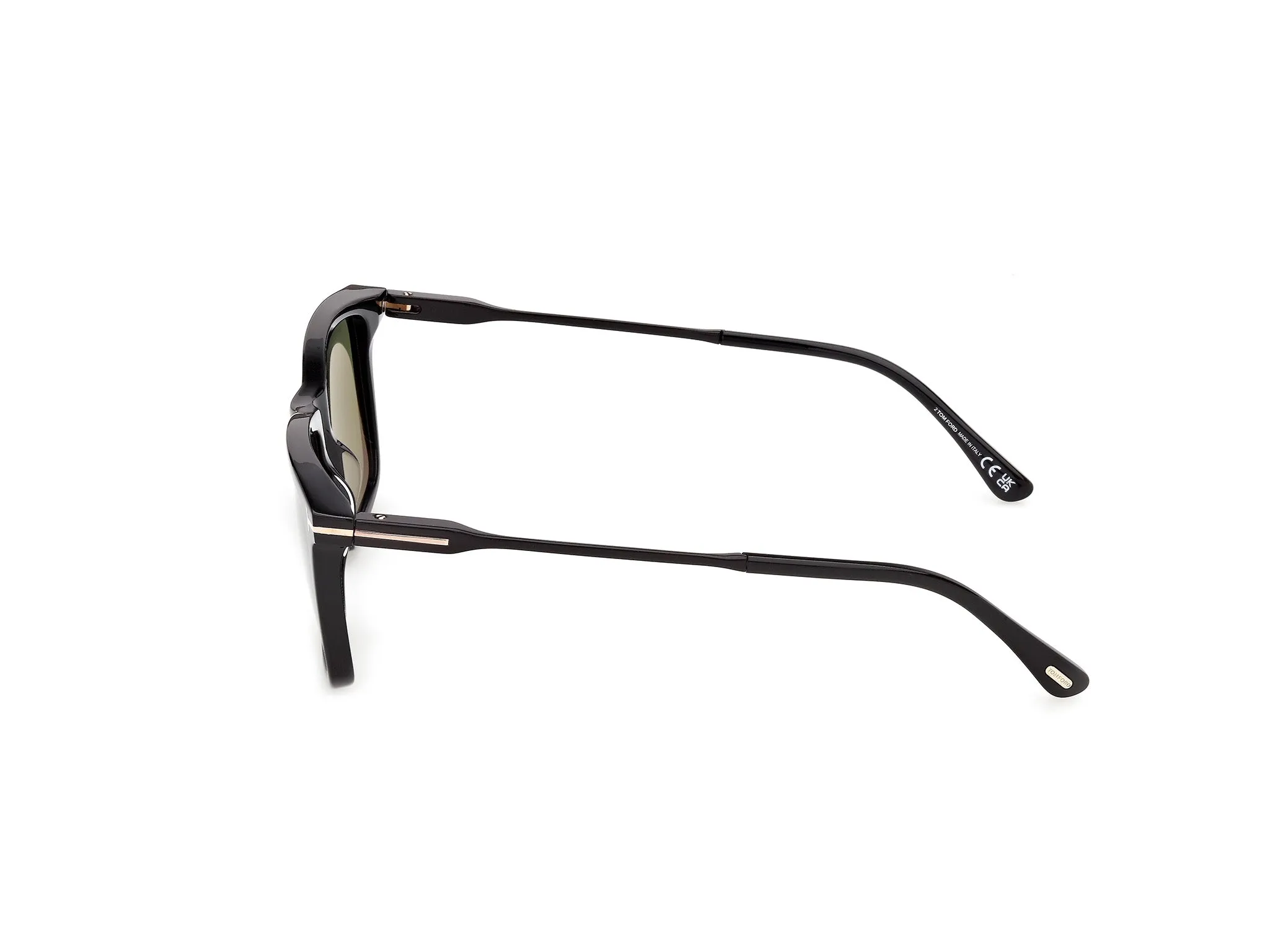 TOM FORD FT1409 LEE-02 01N Occhiali da sole Acetato Nero Verde Squadrata Normale - immagine 3