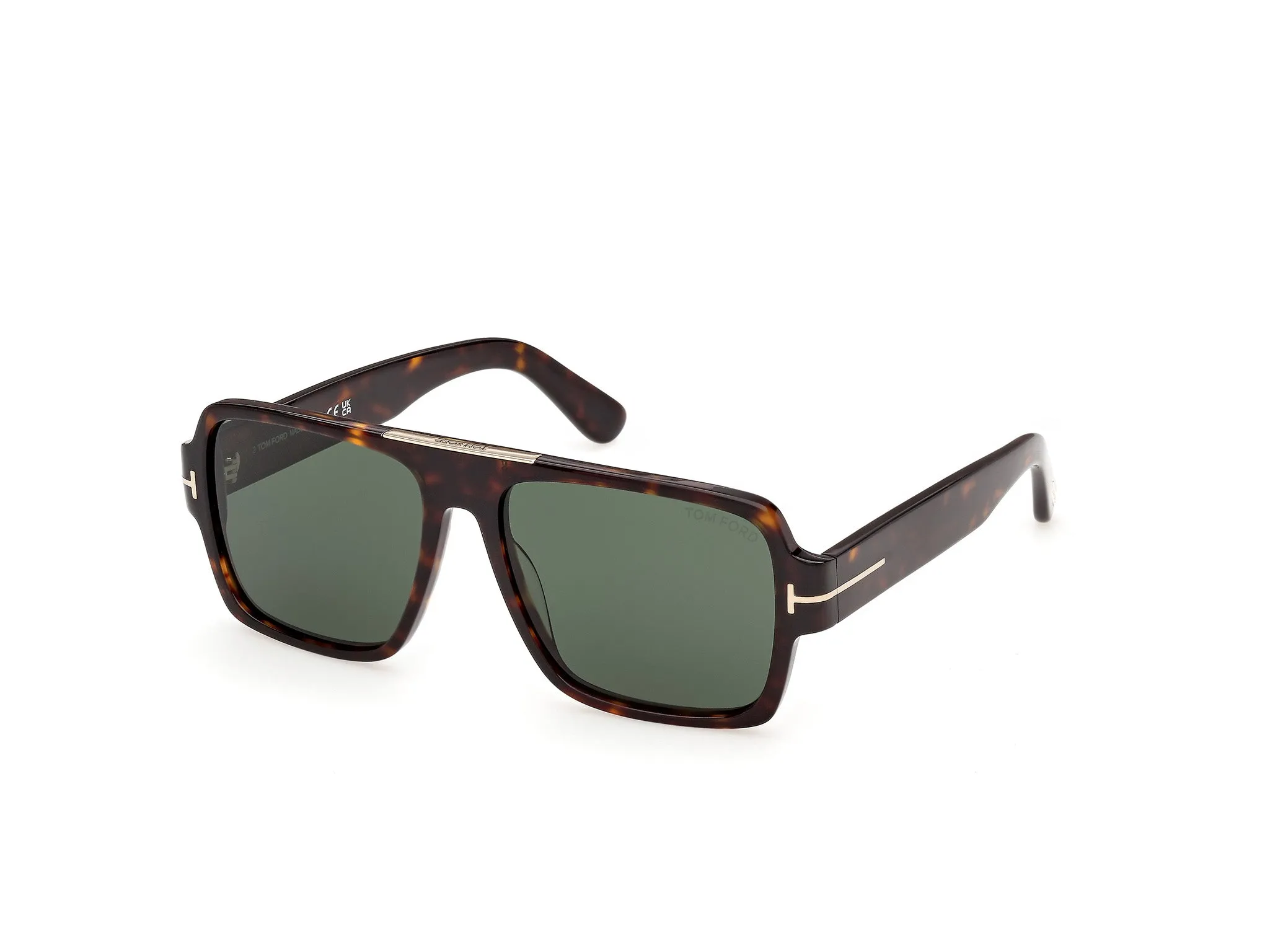 TOM FORD FT1408 SEAN-02 52N Occhiali da sole Acetato Havana Verde Squadrata Normale - immagine 1