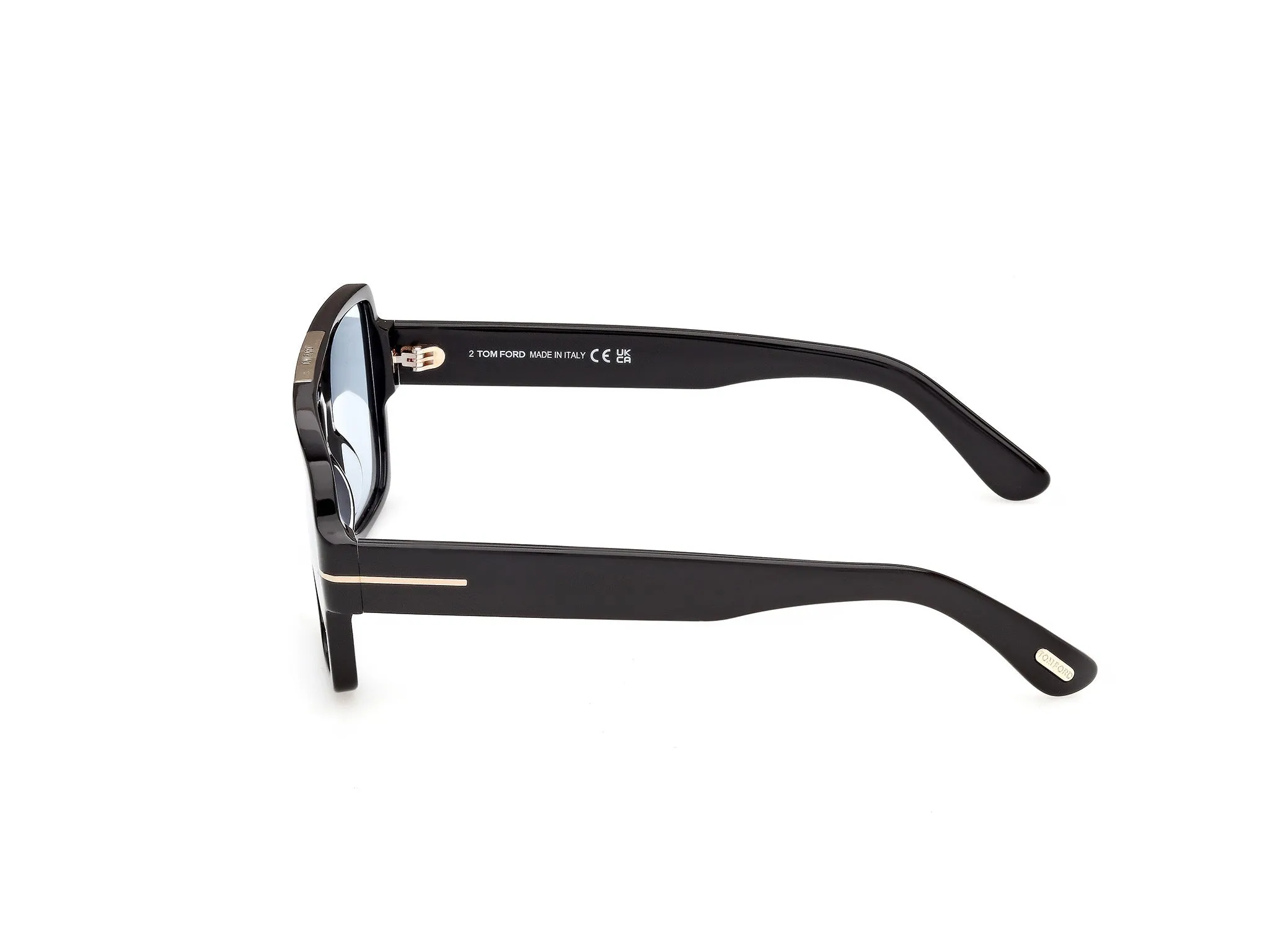 TOM FORD FT1408 SEAN-02 01V Occhiali da sole Acetato Nero Blu Squadrata Fotocromatiche - immagine 3
