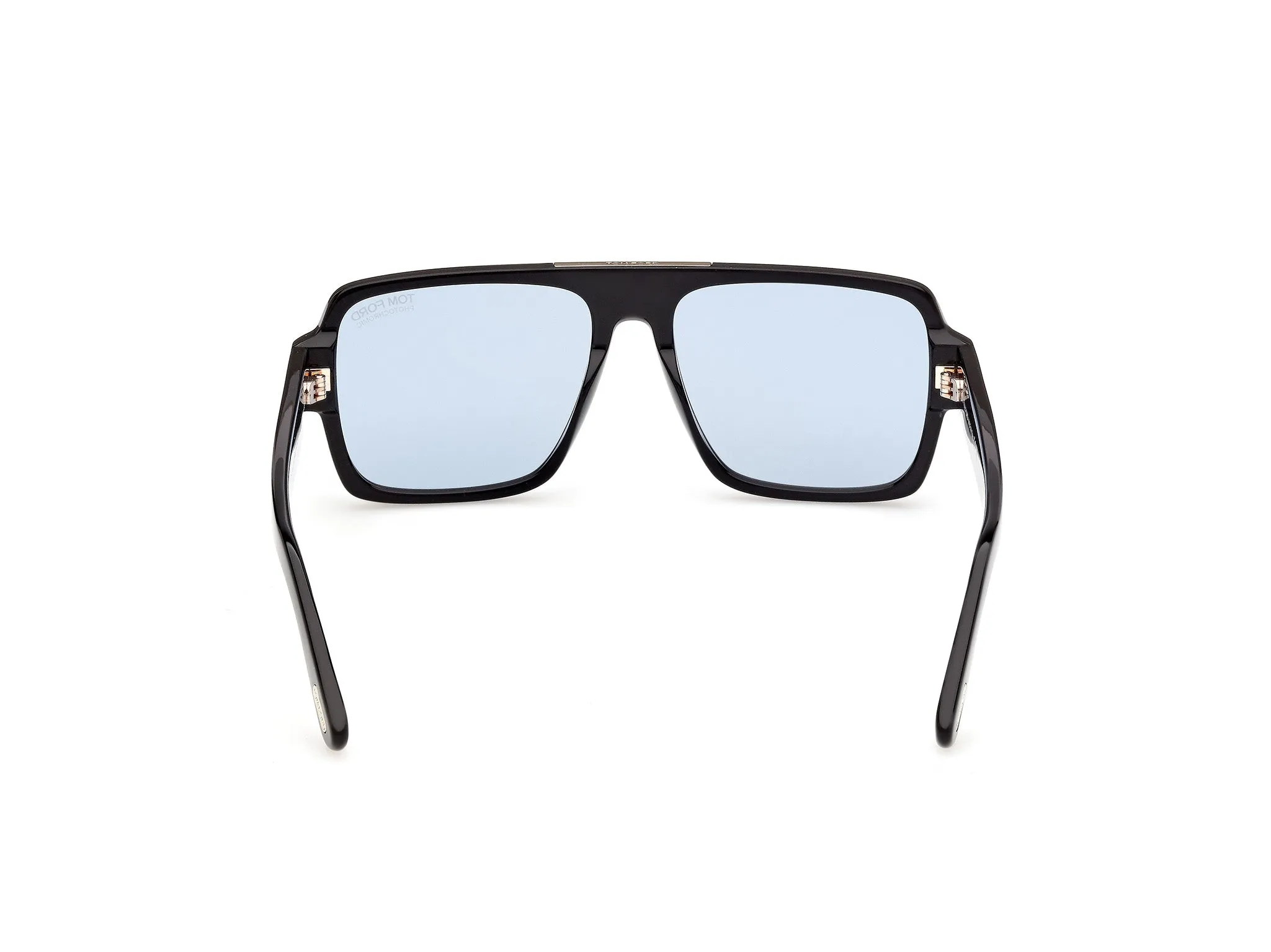 TOM FORD FT1408 SEAN-02 01V Occhiali da sole Acetato Nero Blu Squadrata Fotocromatiche - immagine 4