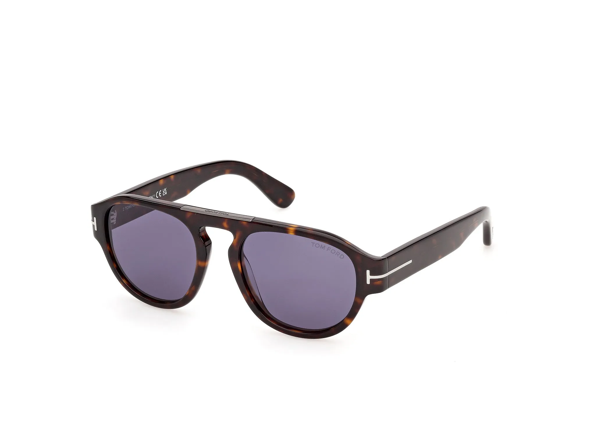 TOM FORD FT1407 PABLO-02 52V Occhiali da sole Acetato Havana Blu Pilot Normale - immagine 1