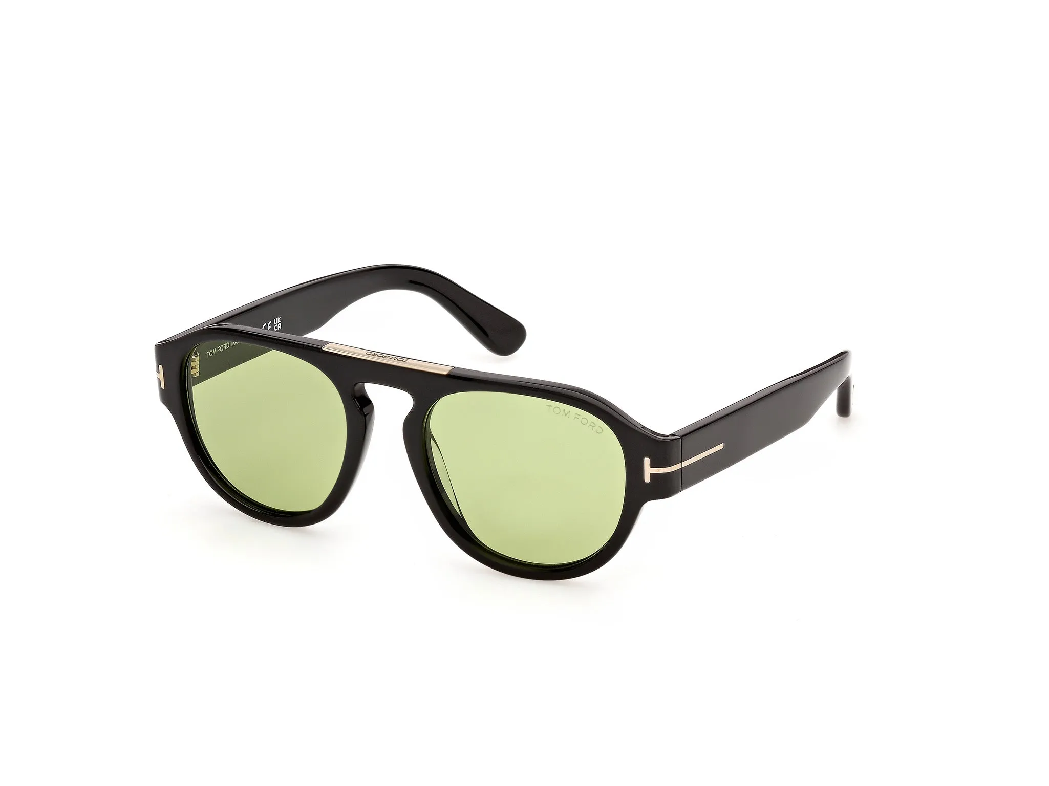TOM FORD FT1407 PABLO-02 01N Occhiali da sole Acetato Nero Verde Pilot Normale - immagine 1