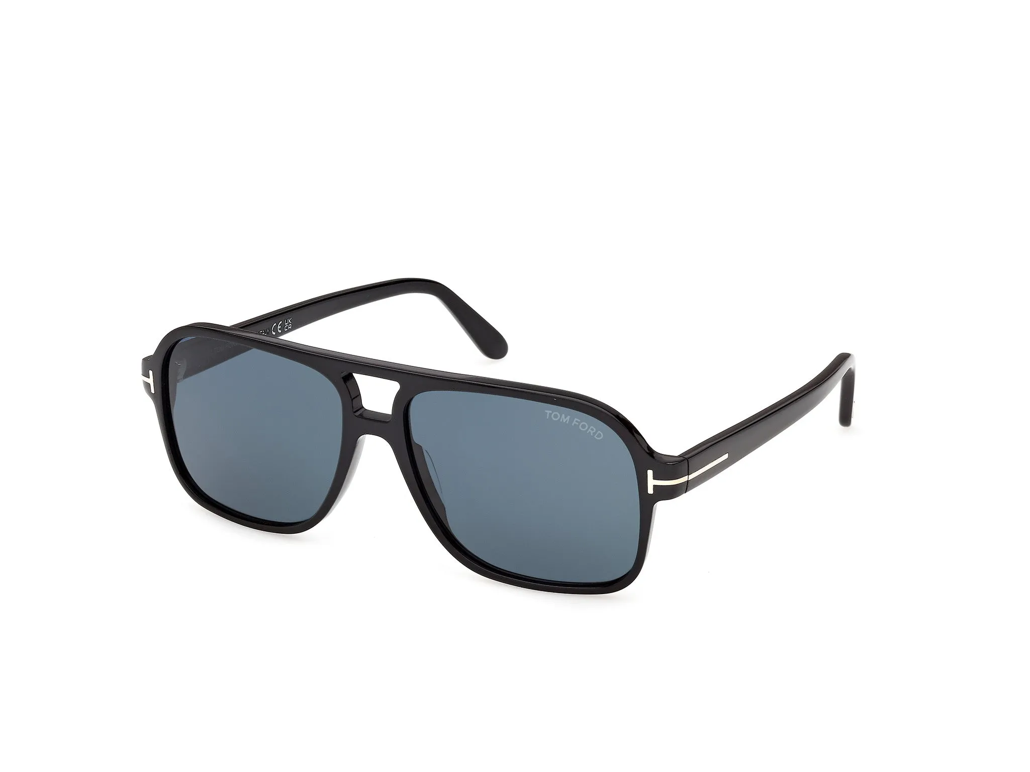 TOM FORD FT1406 MADISON-02 01V Occhiali da sole Acetato Nero Blu Squadrata Normale - immagine 1