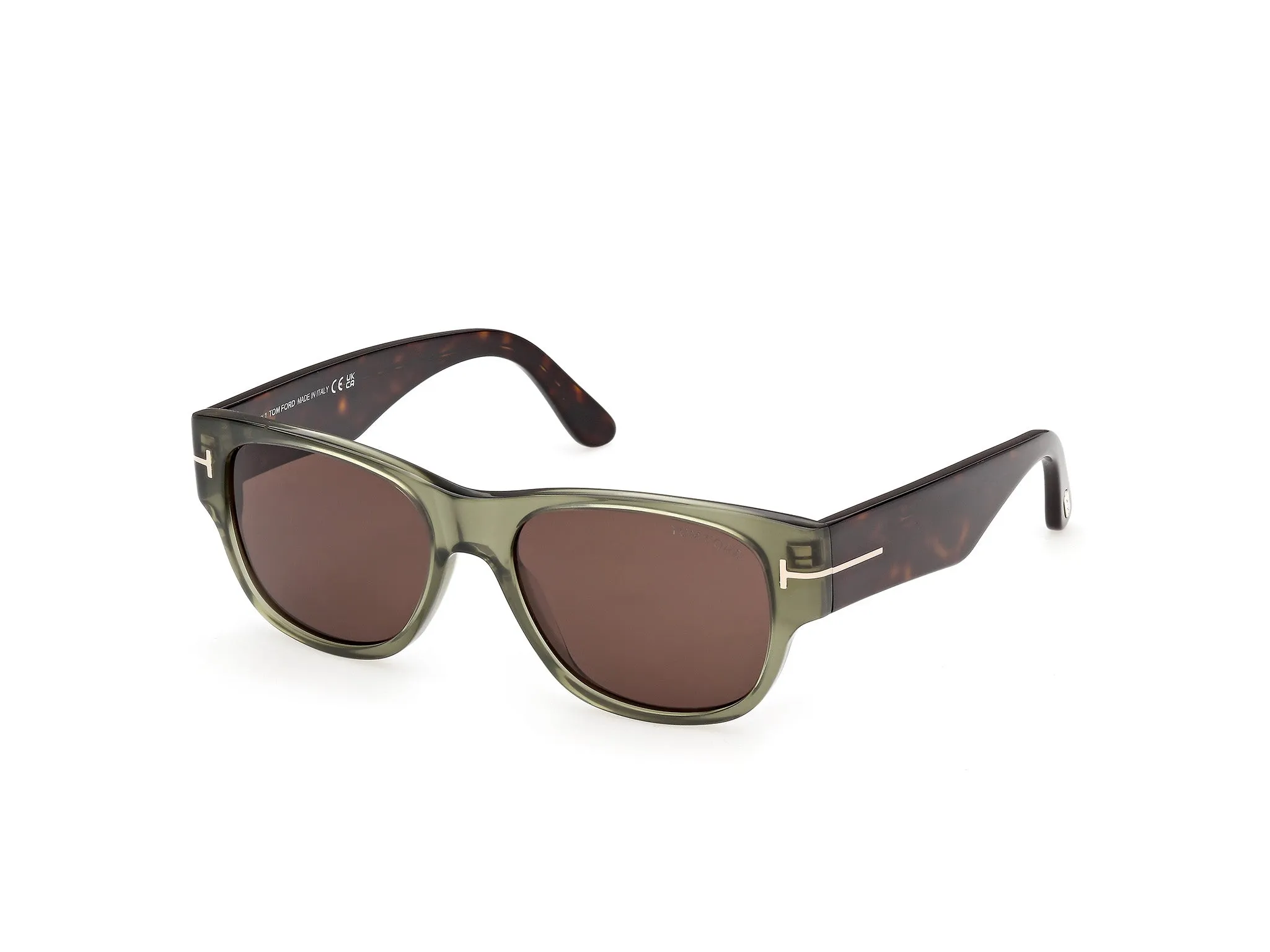 TOM FORD FT1405 CASSIUS-02 96E Occhiali da sole Acetato Verde Marrone Squadrata Normale - immagine 1