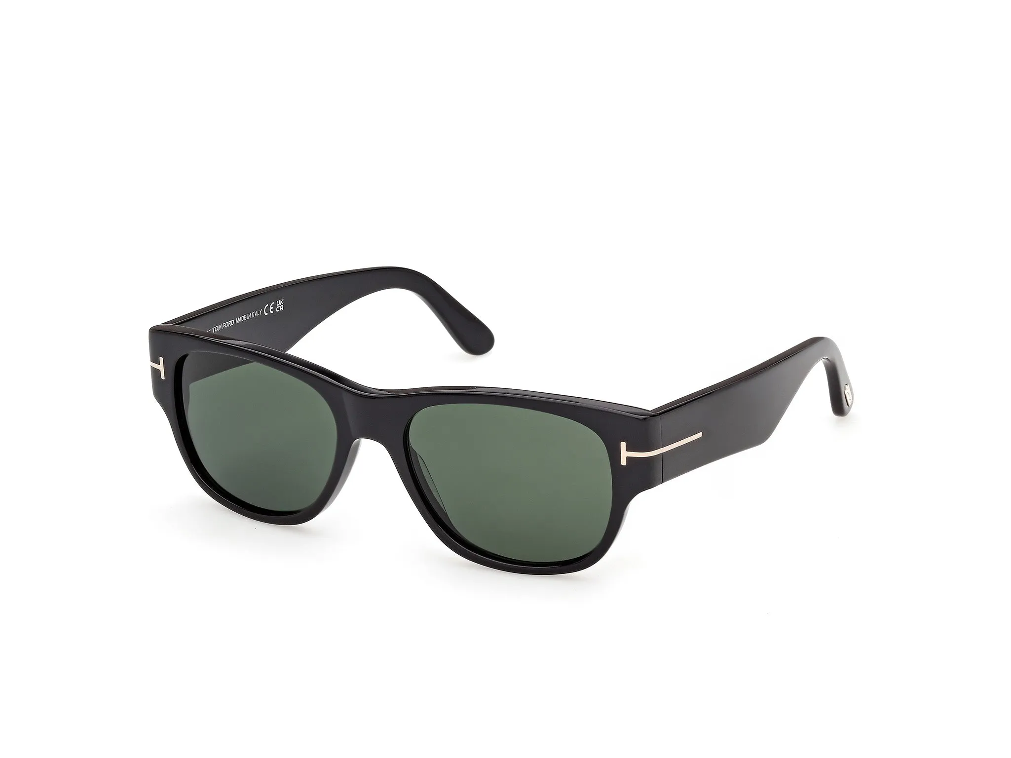 TOM FORD FT1405 CASSIUS-02 01N Occhiali da sole Acetato Nero Verde Squadrata Normale - immagine 1