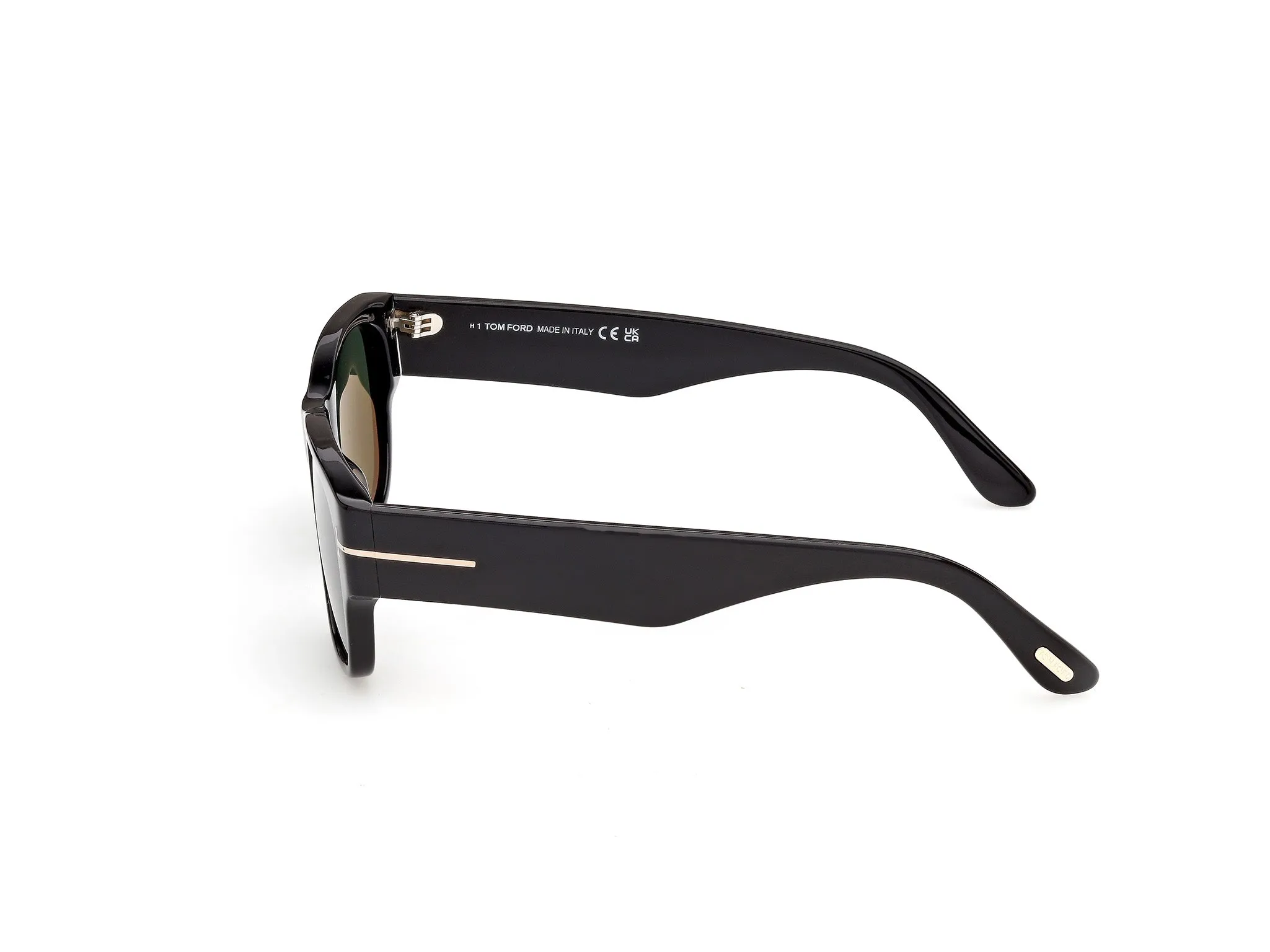TOM FORD FT1405 CASSIUS-02 01N Occhiali da sole Acetato Nero Verde Squadrata Normale - immagine 3