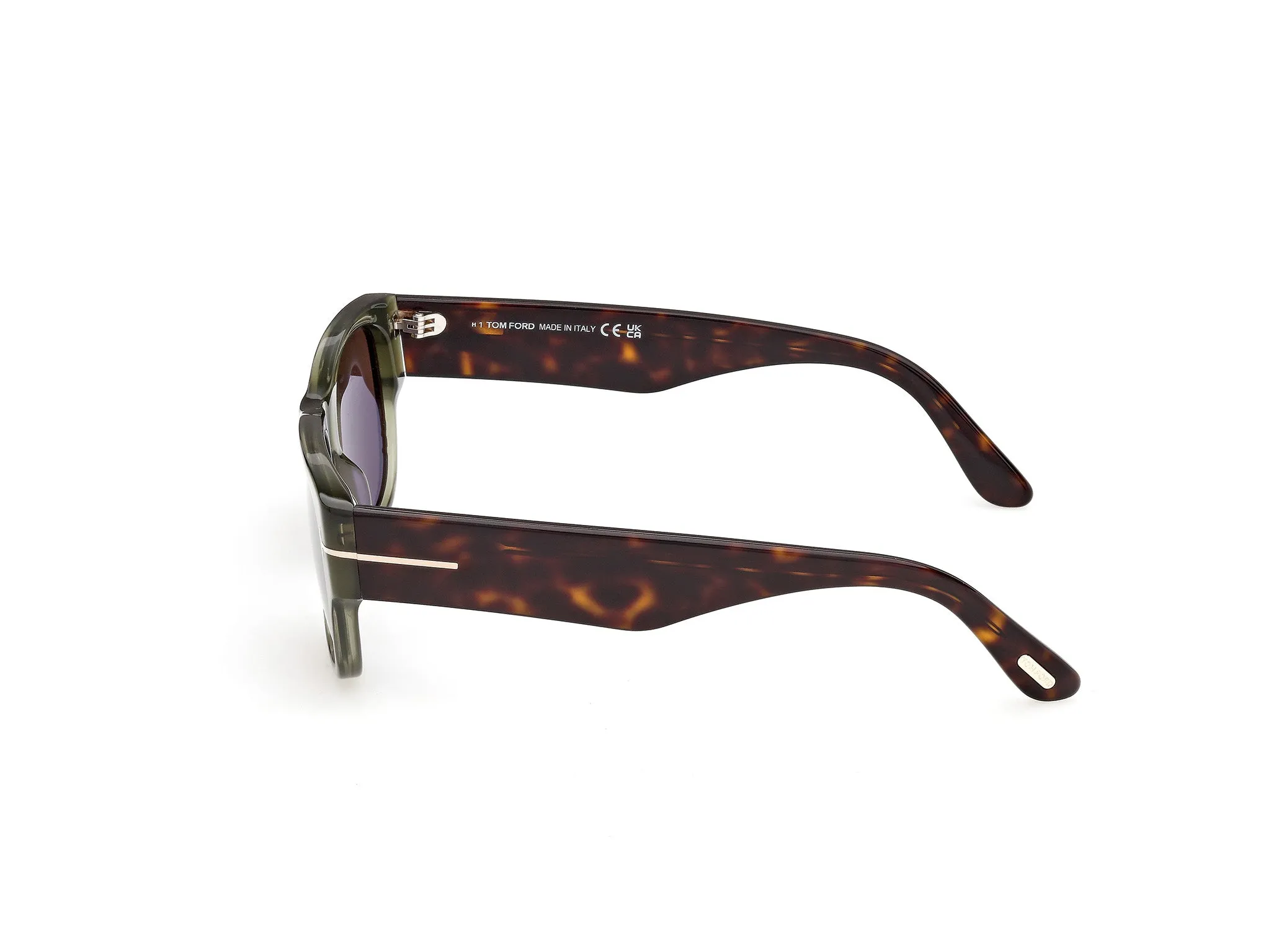 TOM FORD FT1405 CASSIUS-02 96E Occhiali da sole Acetato Verde Marrone Squadrata Normale - immagine 3