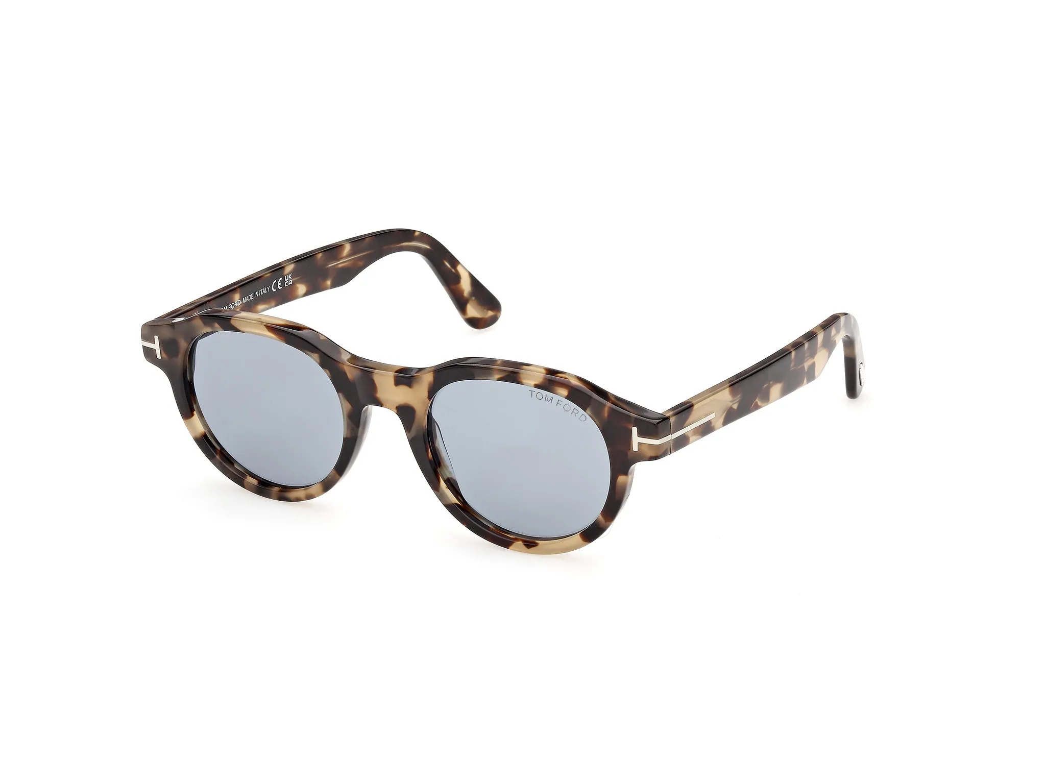 TOM FORD FT1404 NILS-02 55A Occhiali da sole Acetato Havana Fumo Rotonda Normale - immagine 1