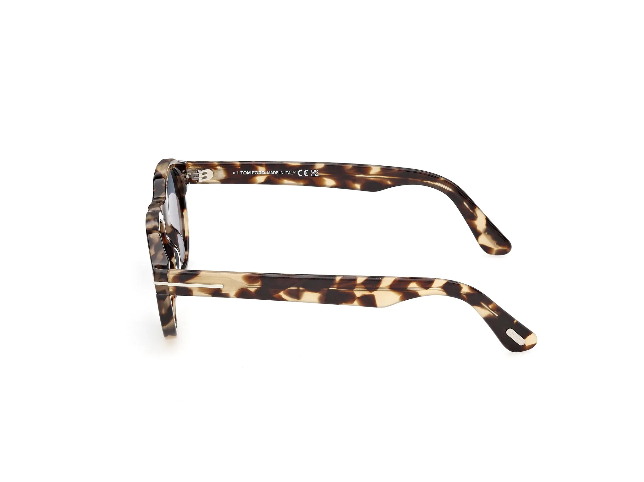 TOM FORD FT1404 NILS-02 55A Occhiali da sole Acetato Havana Fumo Rotonda Normale - immagine 3