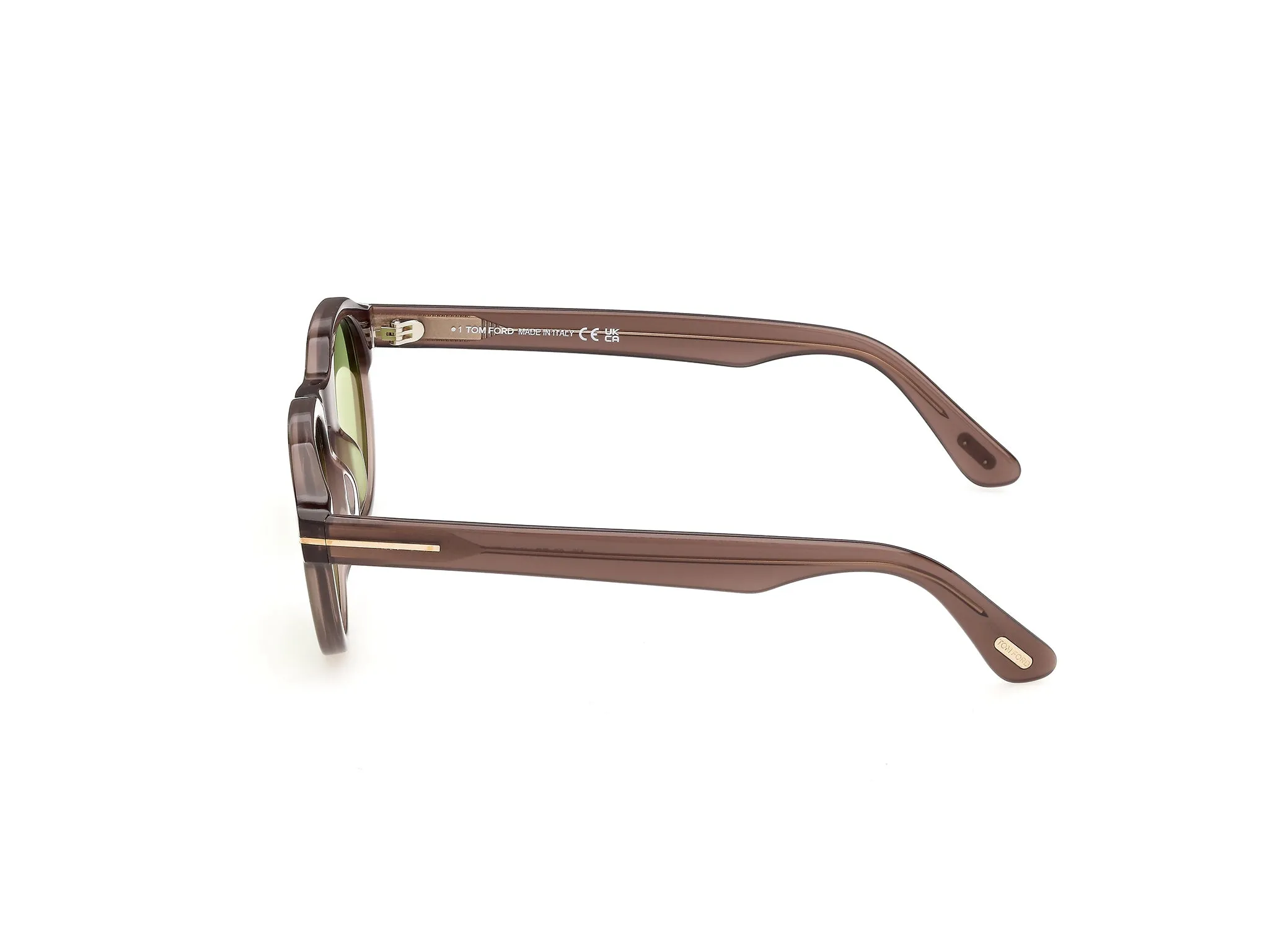 TOM FORD FT1404 NILS-02 48N Occhiali da sole Acetato Marrone Verde Rotonda Normale - immagine 3