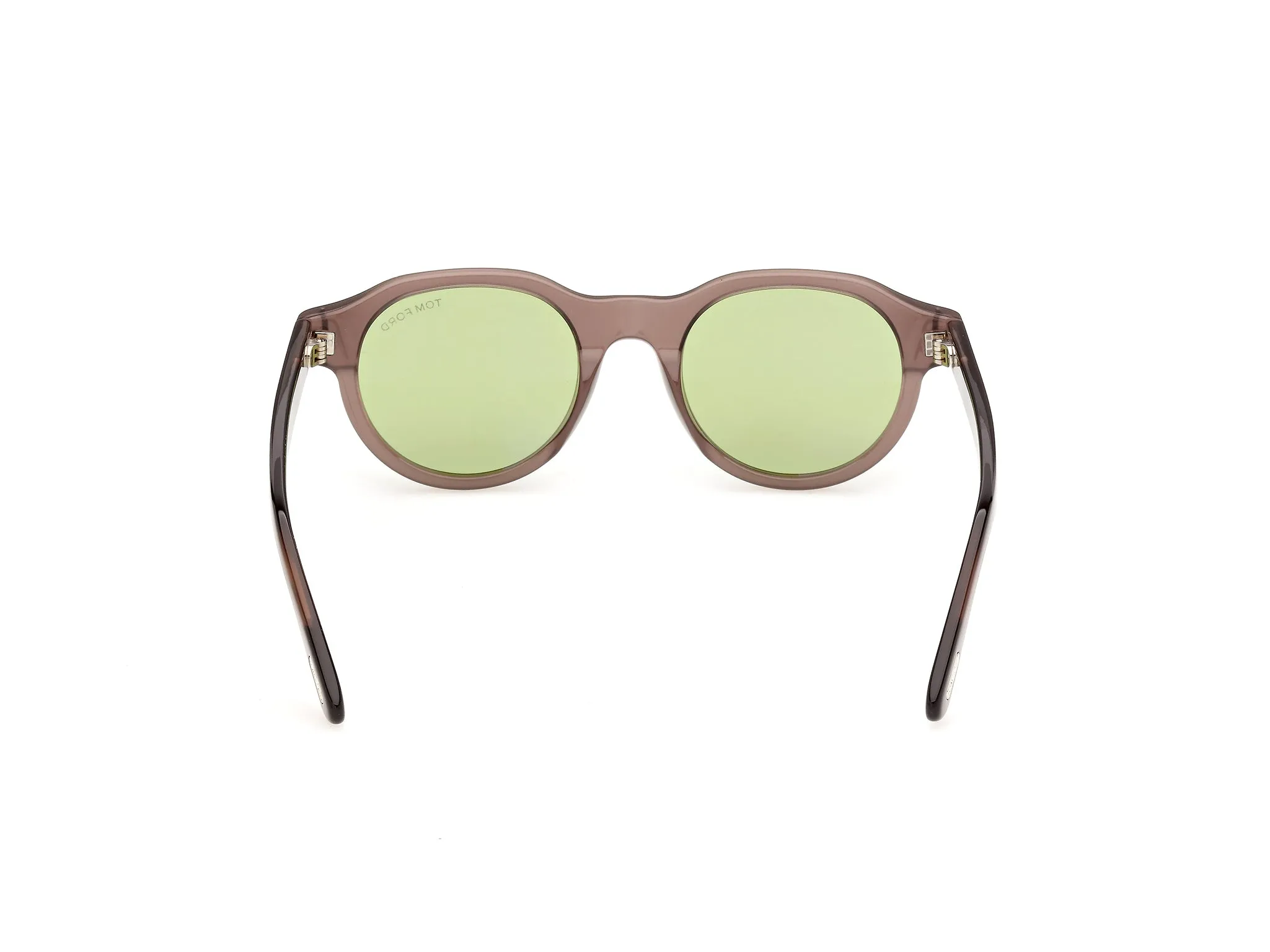 TOM FORD FT1404 NILS-02 48N Occhiali da sole Acetato Marrone Verde Rotonda Normale - immagine 4