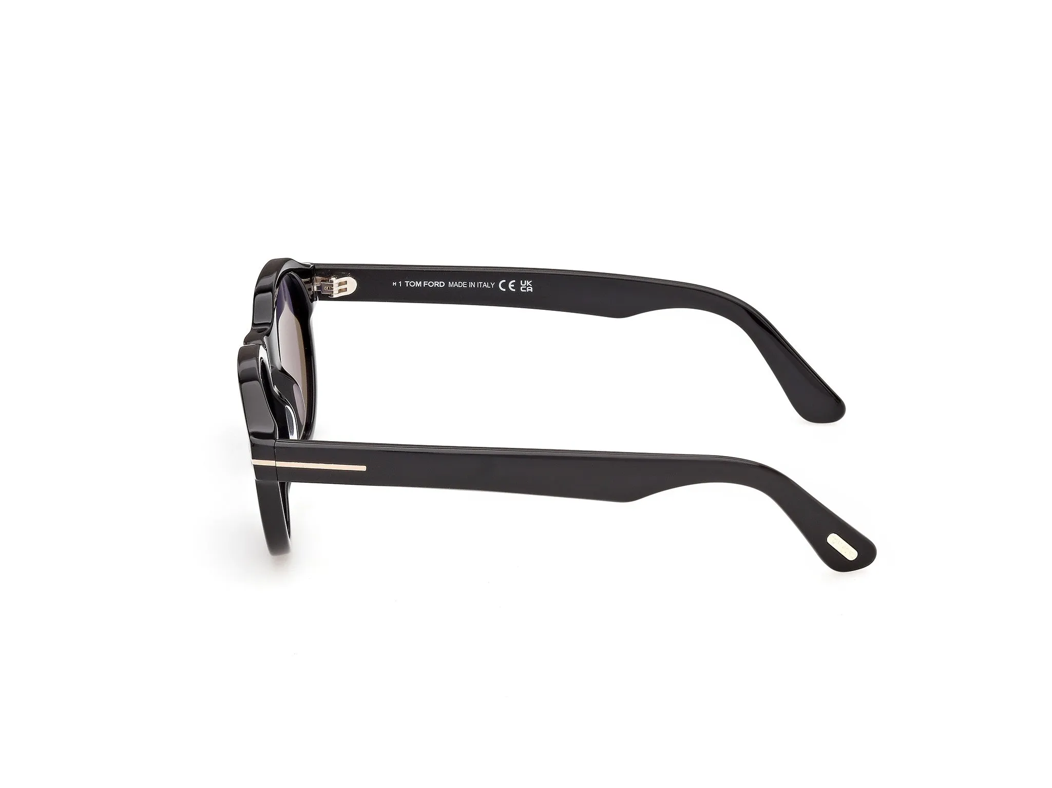TOM FORD FT1404 NILS-02 01V Occhiali da sole Acetato Nero Blu Rotonda Normale - immagine 3