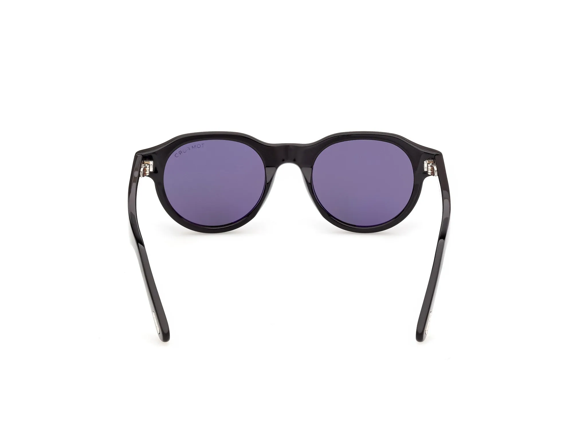 TOM FORD FT1404 NILS-02 01V Occhiali da sole Acetato Nero Blu Rotonda Normale - immagine 4