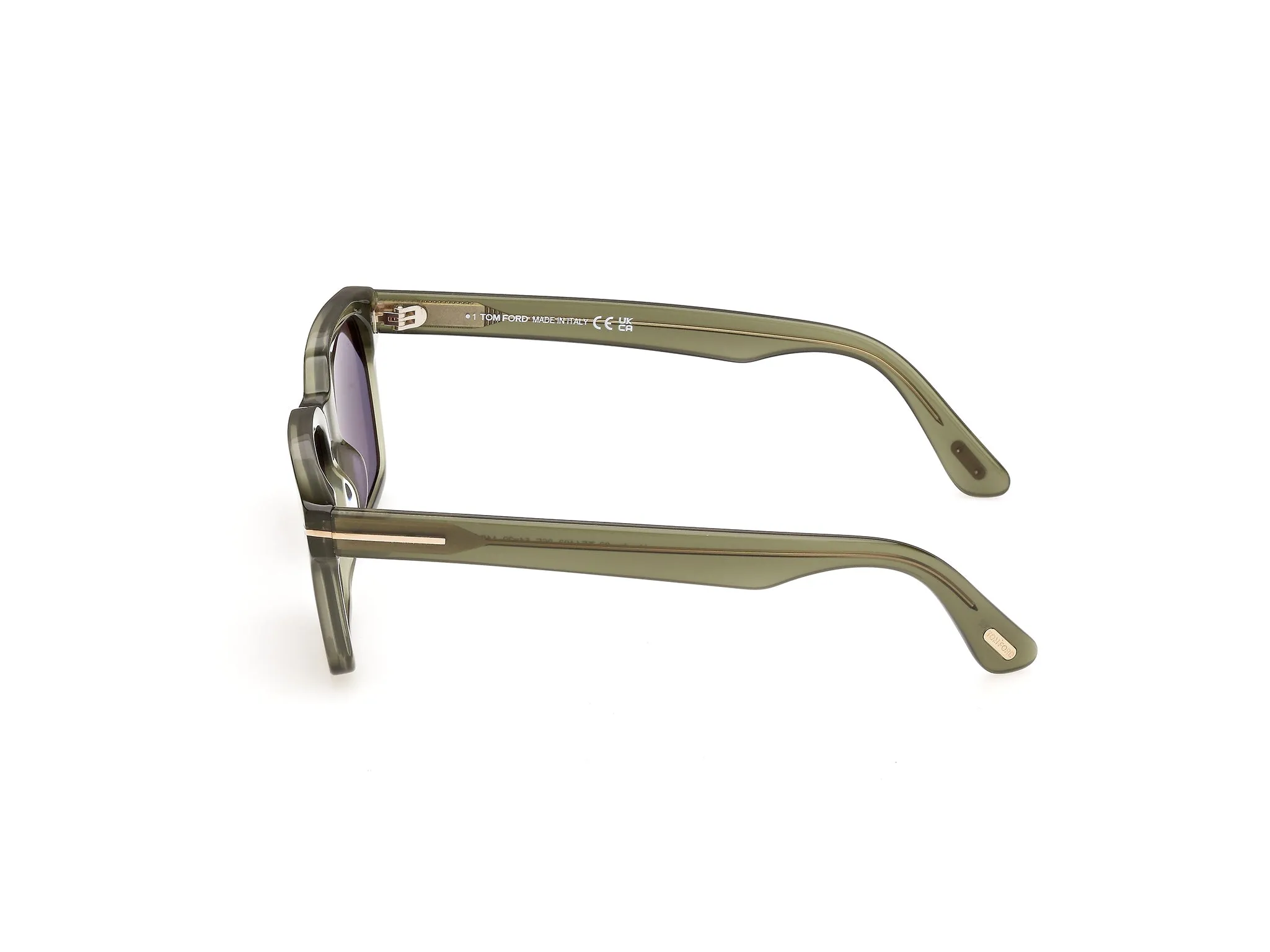 TOM FORD FT1403 HAYDEN-02 96E Occhiali da sole Acetato Verde Marrone Squadrata Normale - immagine 3