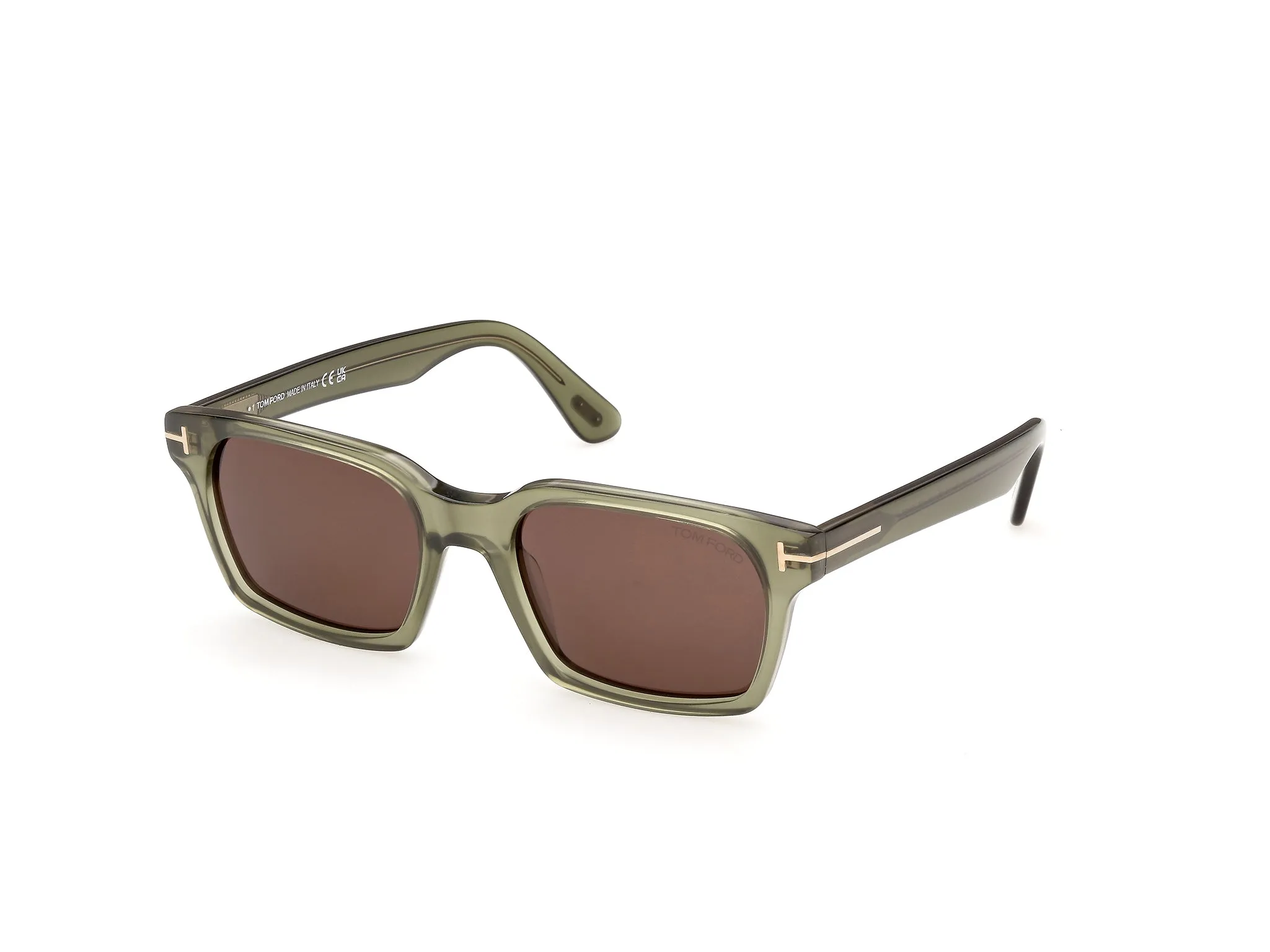 TOM FORD FT1403 HAYDEN-02 96E Occhiali da sole Acetato Verde Marrone Squadrata Normale - immagine 1