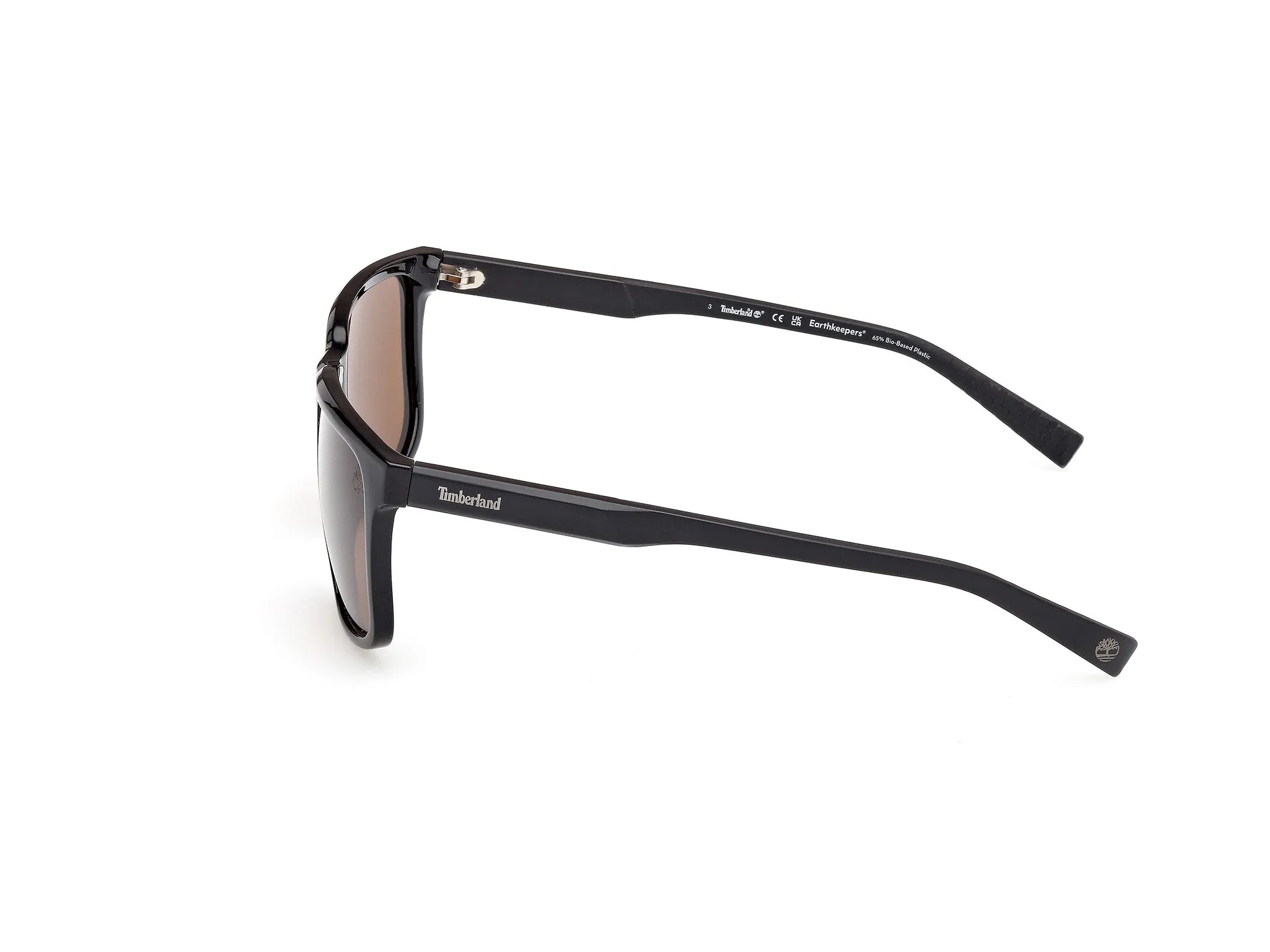 Timberland TB00037 01H Occhiali da sole Iniettato Nero Marrone Squadrata Polarizzata - immagine 3
