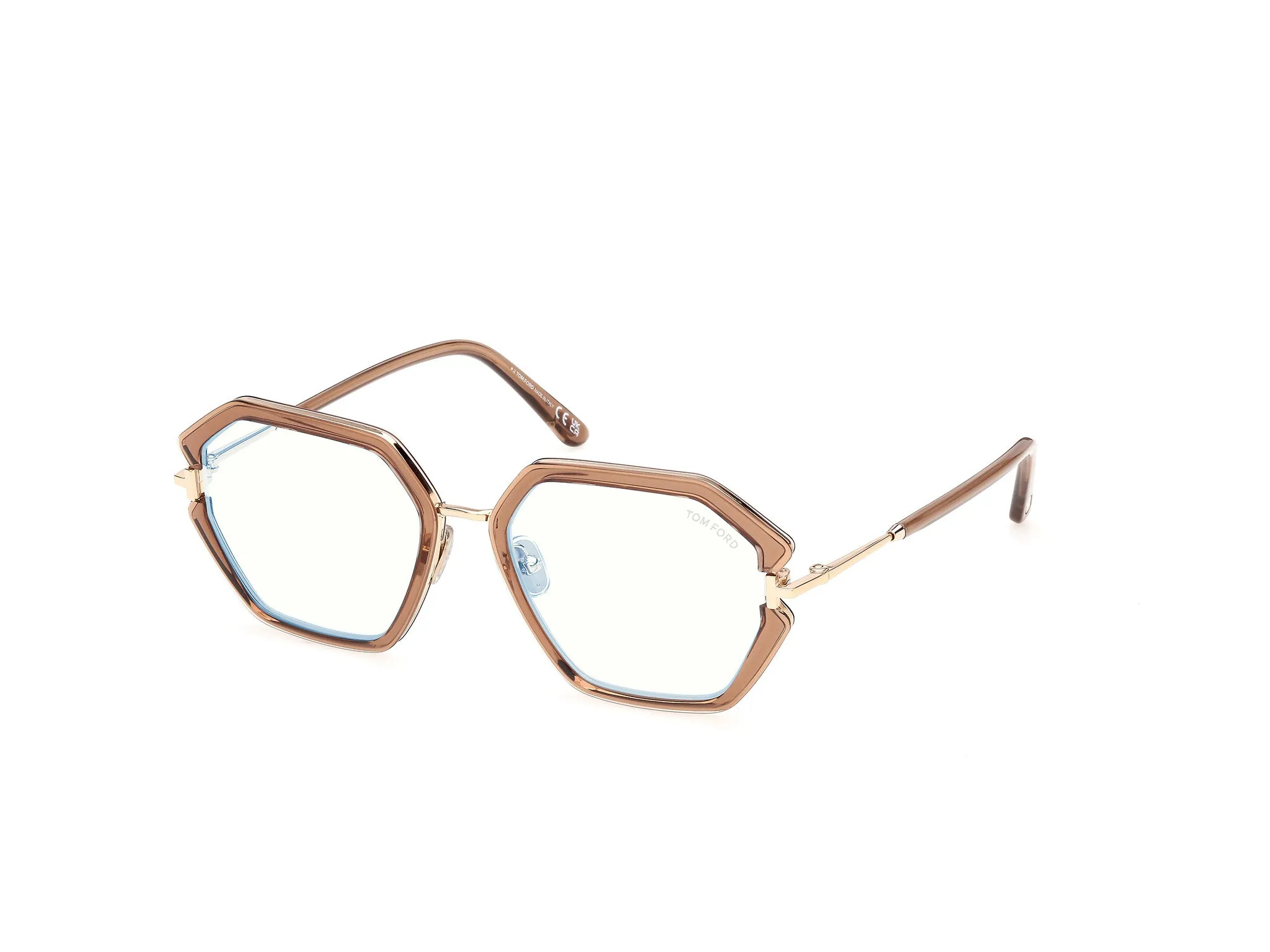 TOM FORD FT6195-B 45 Montature da vista Iniettato Marrone Geometrica Normale - immagine 1