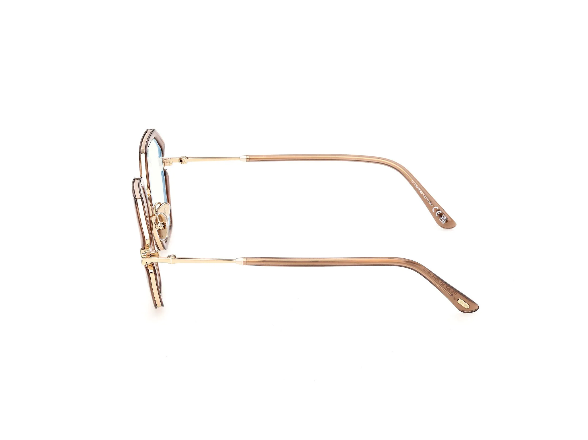 TOM FORD FT6195-B 45 Montature da vista Iniettato Marrone Geometrica Normale - immagine 3