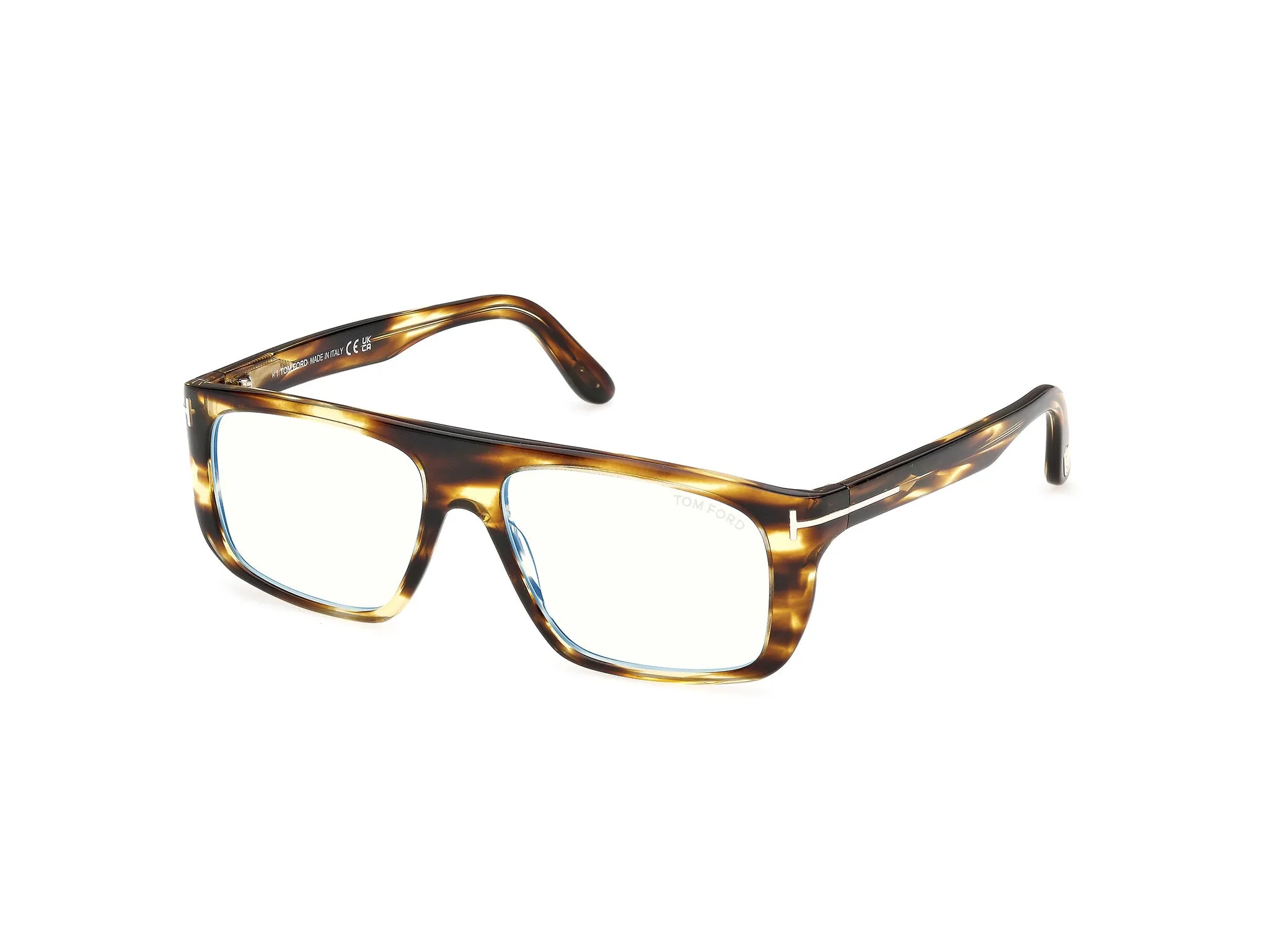 TOM FORD FT6182-B 56 Montature da vista Acetato Havana Pilot Normale - immagine 1