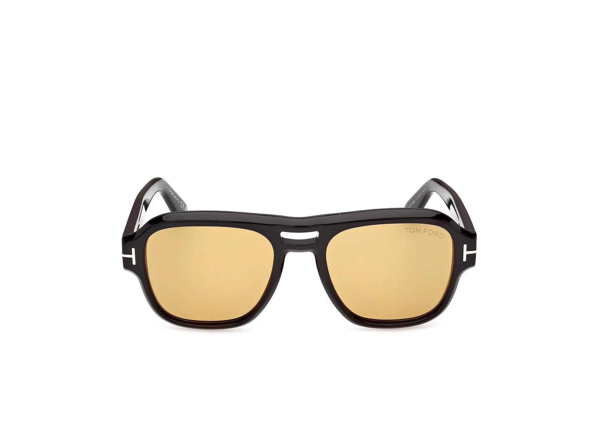TOM FORD FT1484 MASON-02 01E Occhiali da sole Acetato Nero Giallo Squadrata Normale - immagine 2