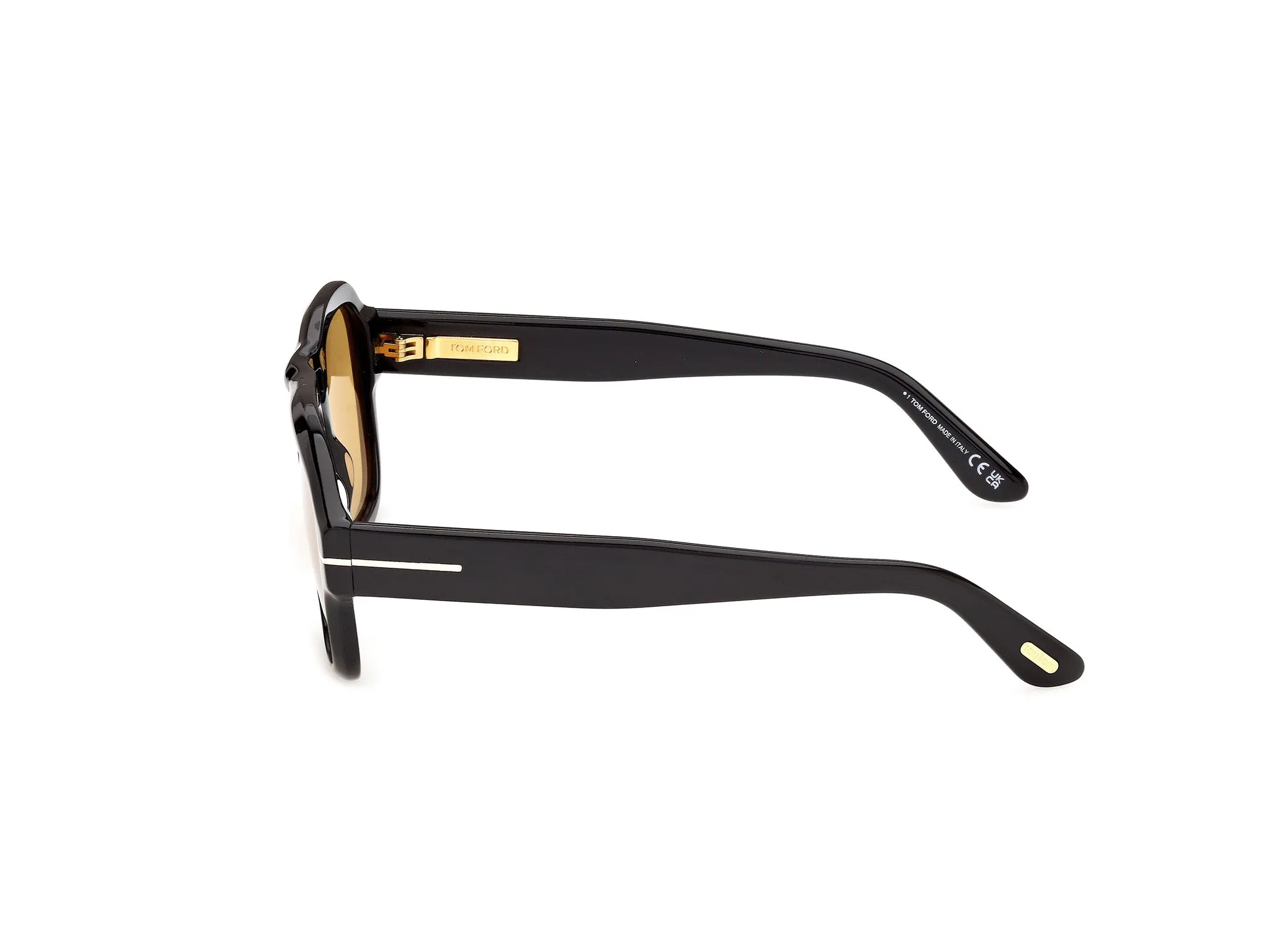 TOM FORD FT1484 MASON-02 01E Occhiali da sole Acetato Nero Giallo Squadrata Normale - immagine 3