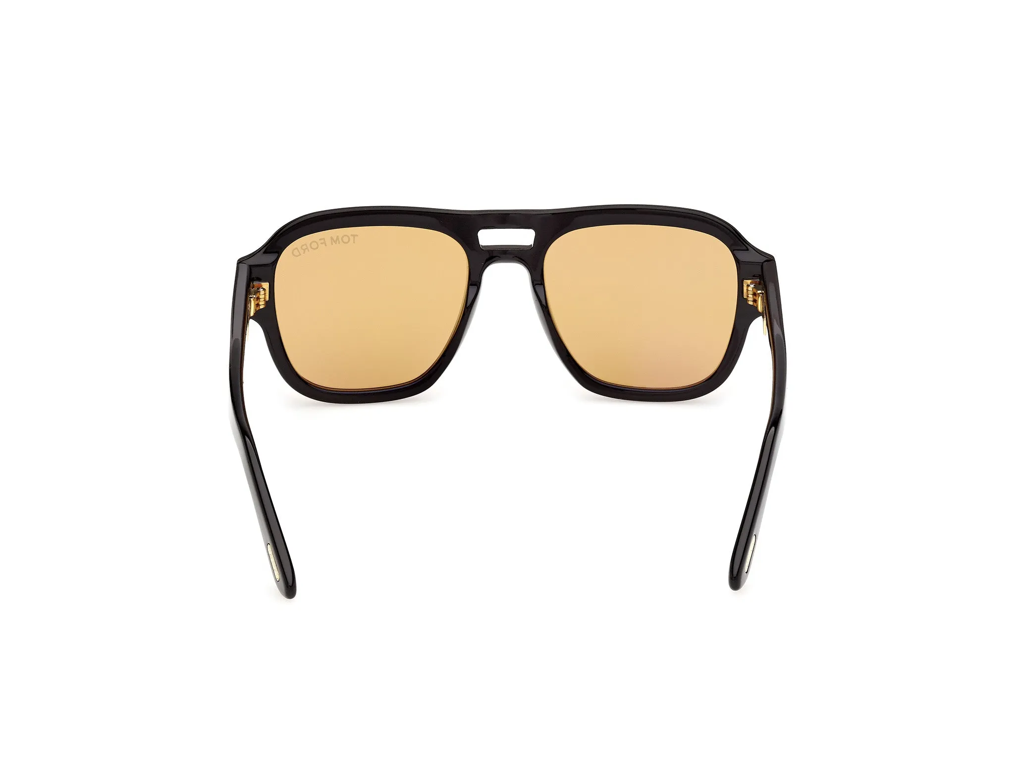 TOM FORD FT1484 MASON-02 01E Occhiali da sole Acetato Nero Giallo Squadrata Normale - immagine 4