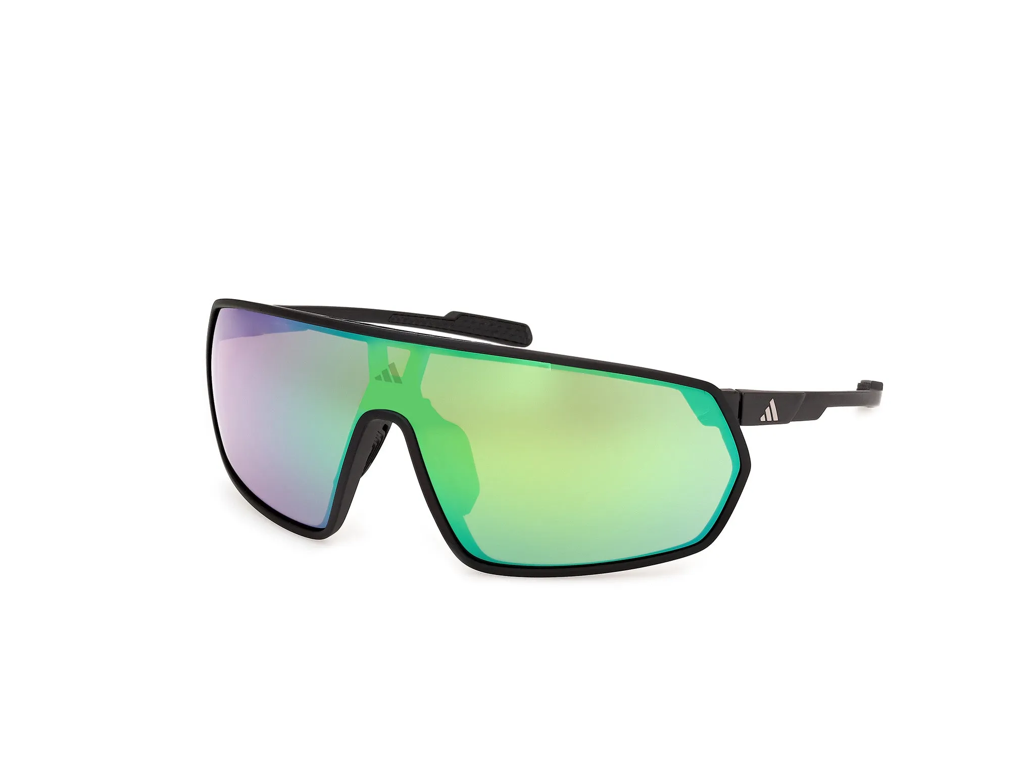 Adidas Sport SP0088 02Q Occhiali da sole Iniettato Nero Verde Maschera Normale - immagine 1