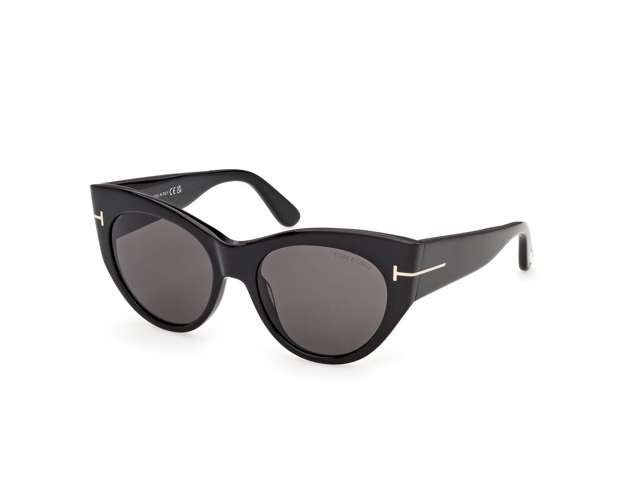 TOM FORD FT1416 KRISTEN-02 01A Occhiali da sole Acetato Nero Fumo Rotonda Normale - immagine 1