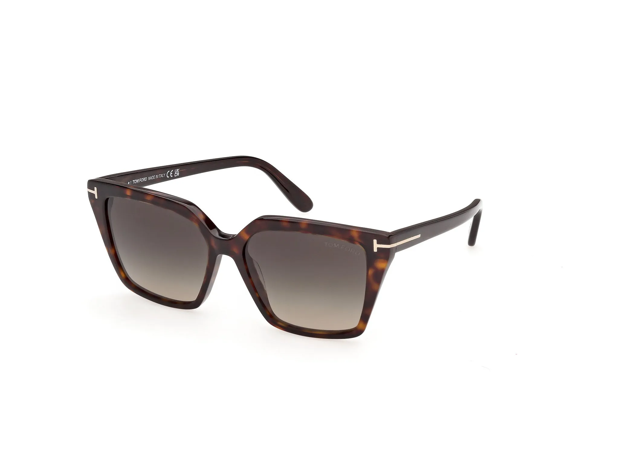 TOM FORD FT1412 ERIN-02 52B Occhiali da sole Acetato Havana Fumo Squadrata Normale - immagine 1