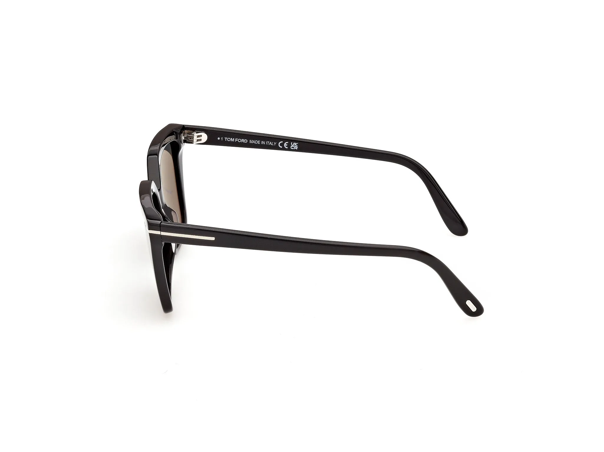 TOM FORD FT1412 ERIN-02 01D Occhiali da sole Acetato Nero Fumo Squadrata Polarizzata - immagine 3
