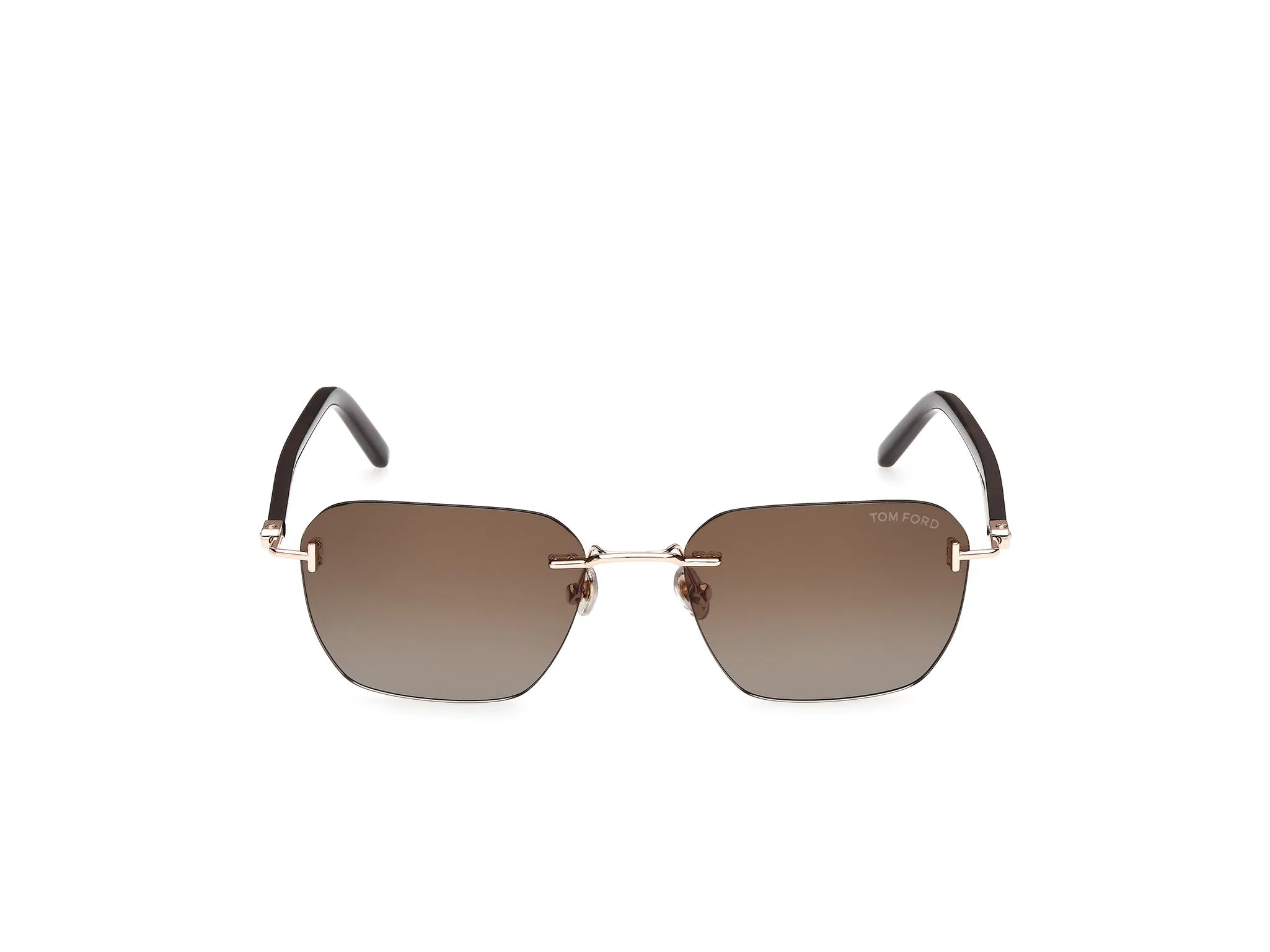 TOM FORD FT1433 CARSON-02 28F Occhiali da sole Metallo Oro Marrone Squadrata Normale - immagine 2