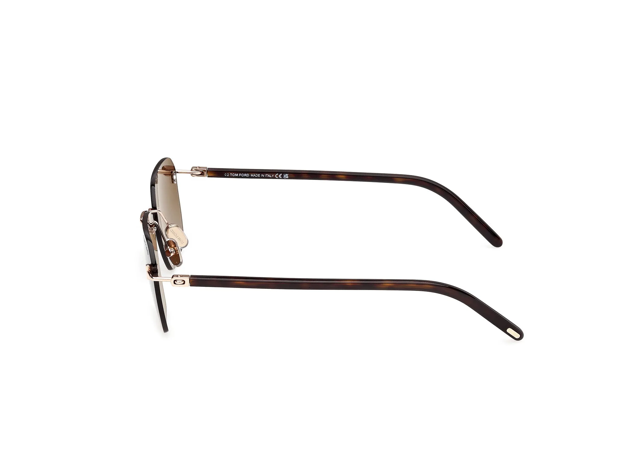 TOM FORD FT1433 CARSON-02 28F Occhiali da sole Metallo Oro Marrone Squadrata Normale - immagine 3