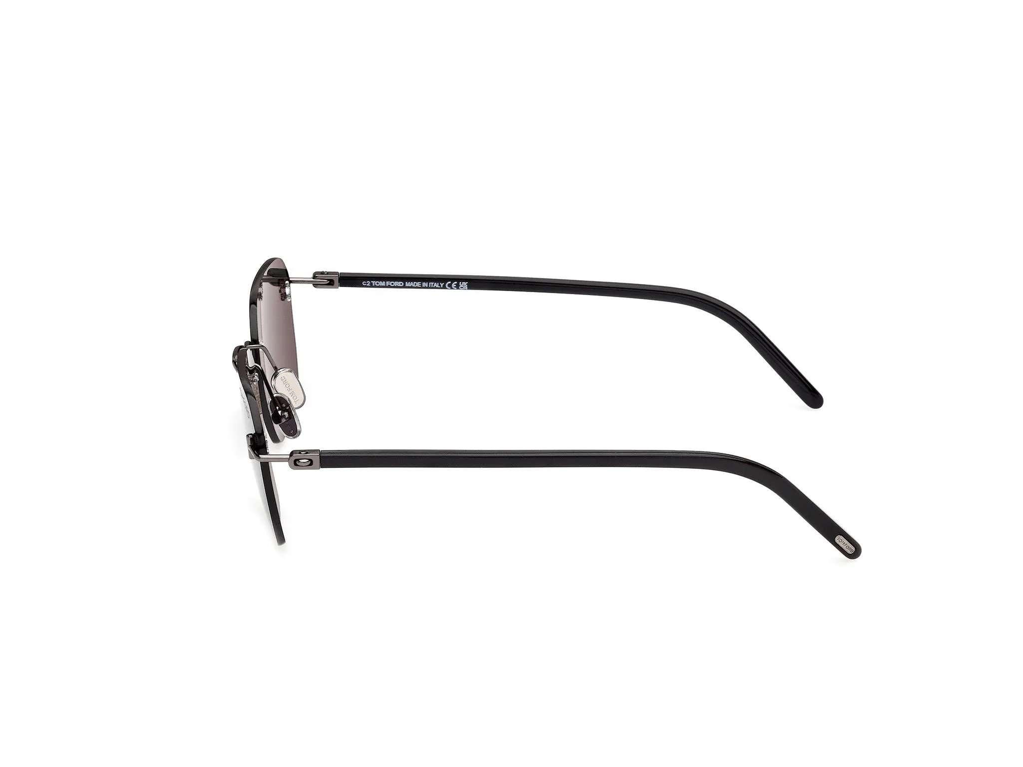 TOM FORD FT1433 CARSON-02 12A Occhiali da sole Metallo Grigio Fumo Squadrata Normale - immagine 3