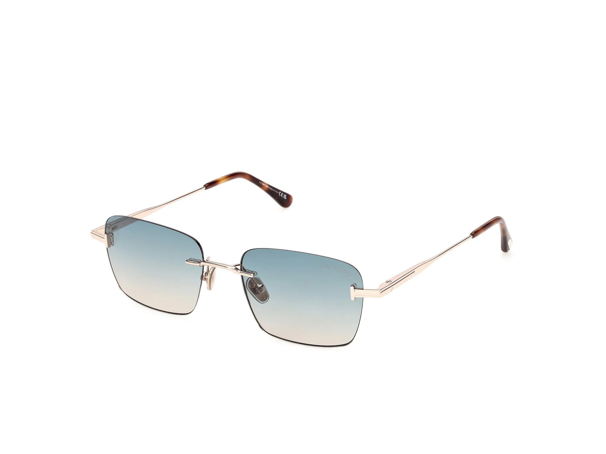 TOM FORD FT1354 JAKE-02 28P Occhiali da sole Metallo Oro Verde Squadrata Normale - immagine 1
