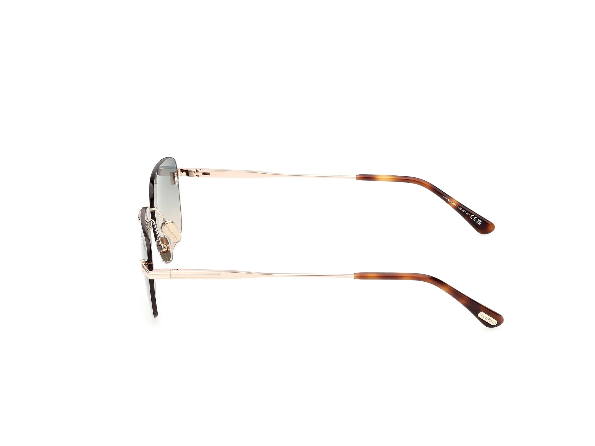 TOM FORD FT1354 JAKE-02 28P Occhiali da sole Metallo Oro Verde Squadrata Normale - immagine 3