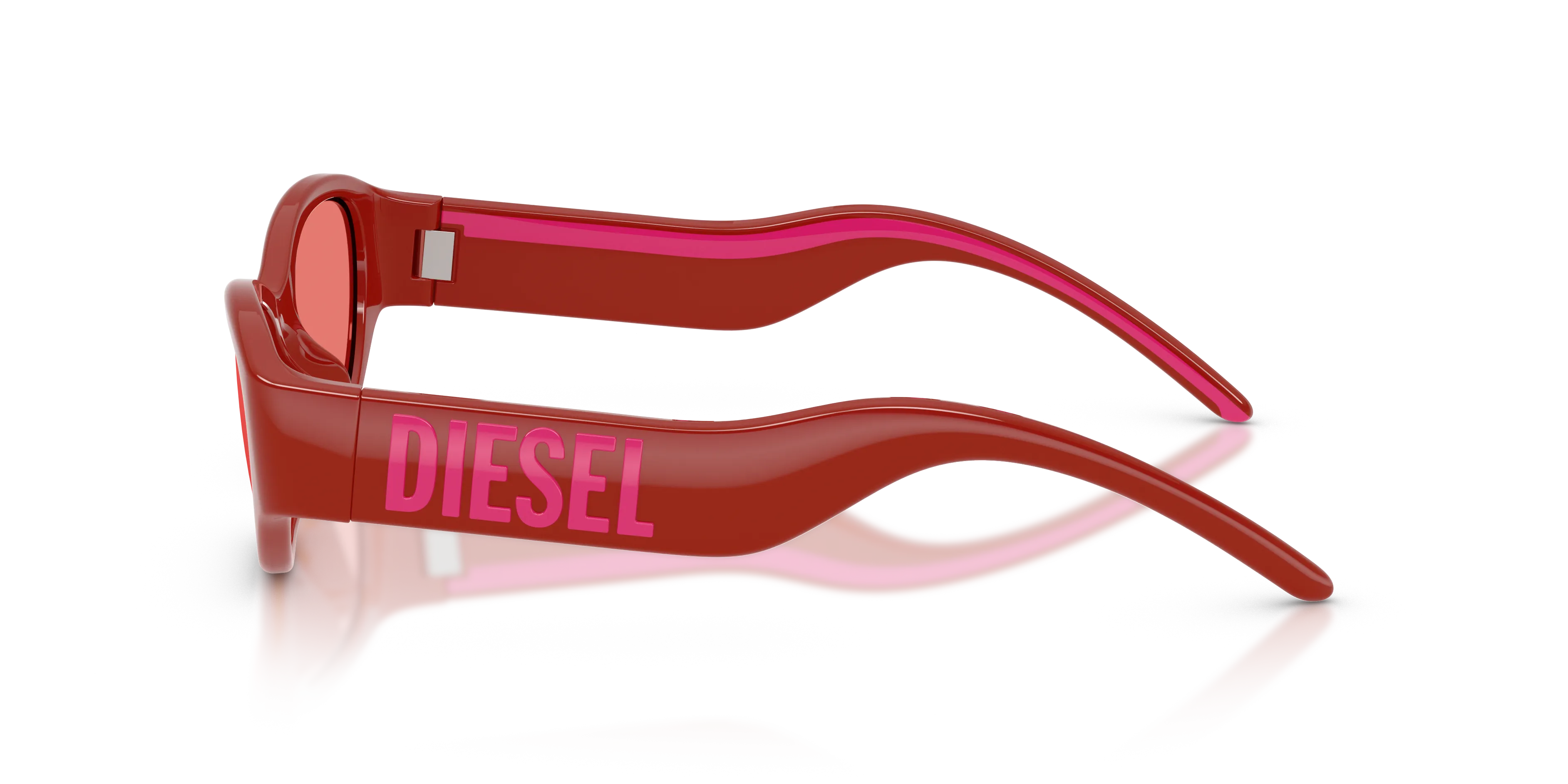 DIESEL DL3021U 2054C8 Occhiali da sole Iniettato Rosso Pillow Specchiate - immagine 4
