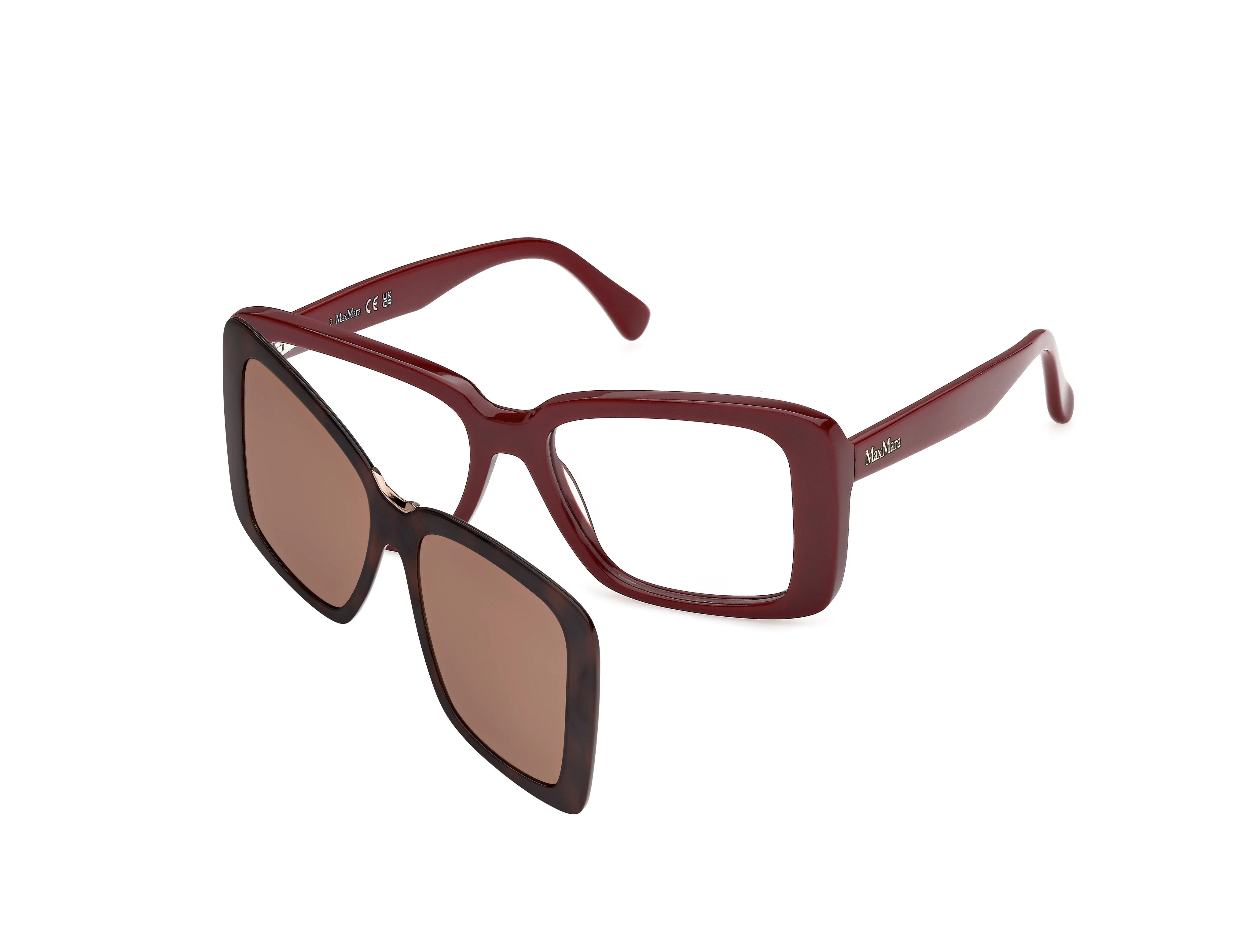 Max Mara MM5266 69 Montature da vista Acetato Bordeaux Marrone Squadrata Normale - immagine 1