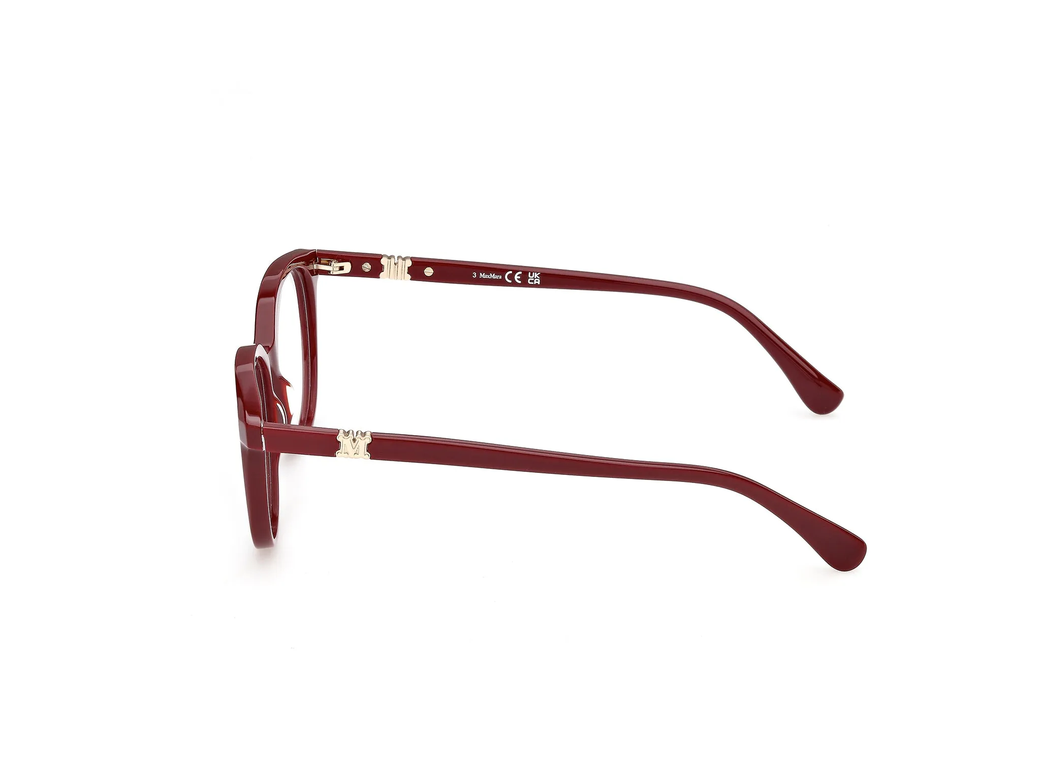 Max Mara MM5262 69 Montature da vista Acetato Bordeaux Rotonda Normale - immagine 3