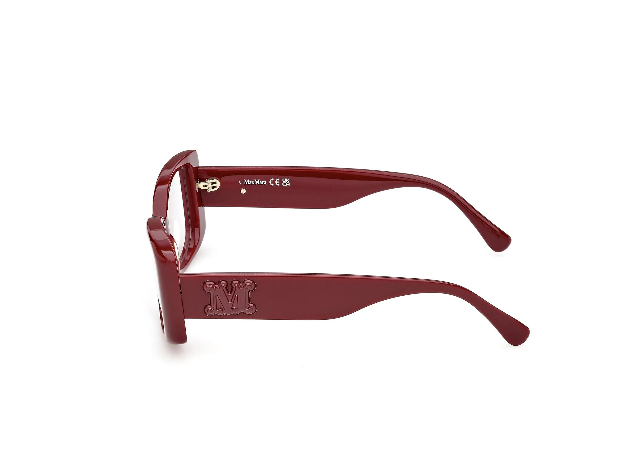 Max Mara MM5250 69 Montature da vista Acetato Bordeaux Squadrata Normale - immagine 3