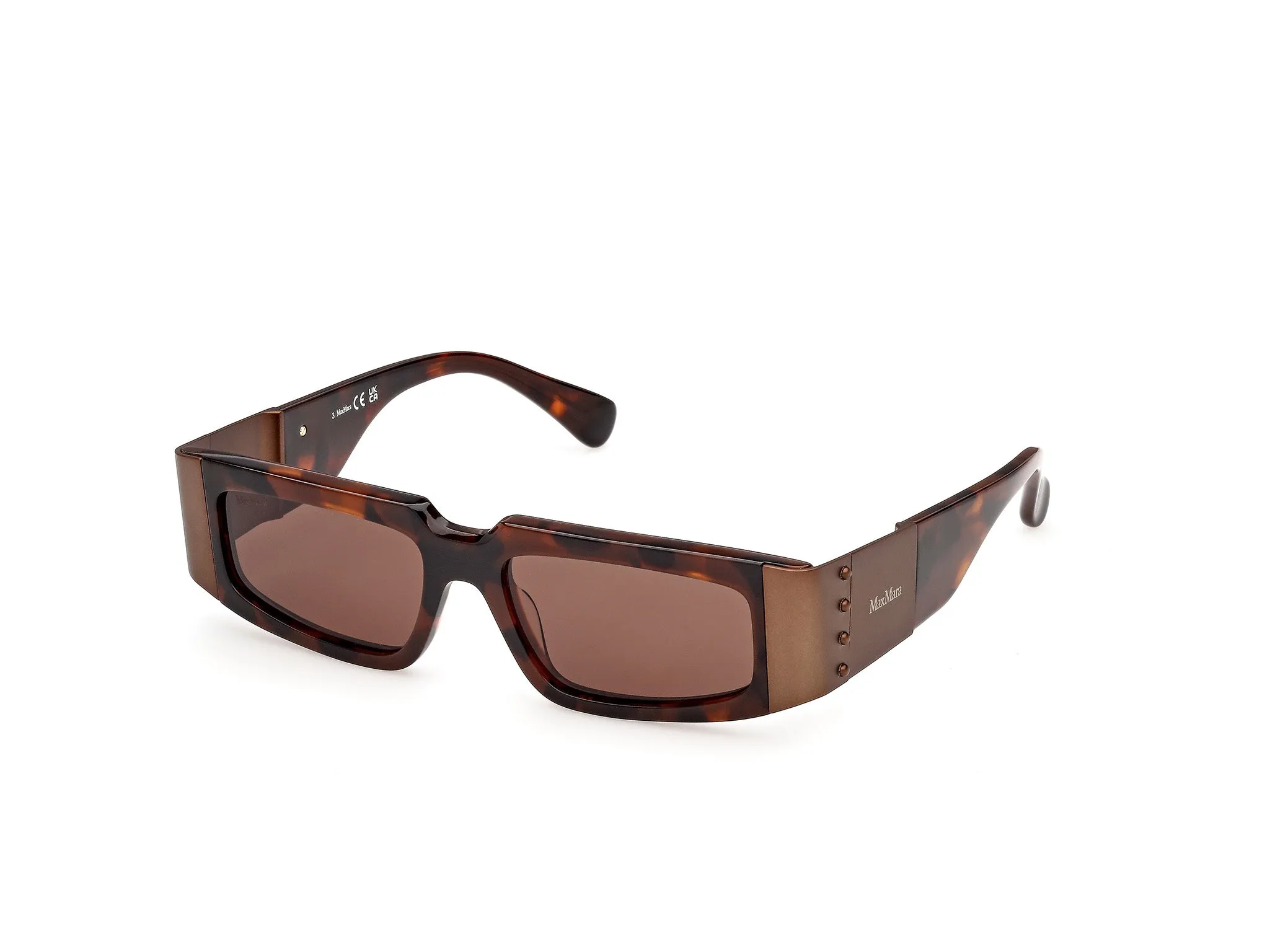 Max Mara MM0217 52E Occhiali da sole Acetato Havana Marrone Squadrata Normale - immagine 1