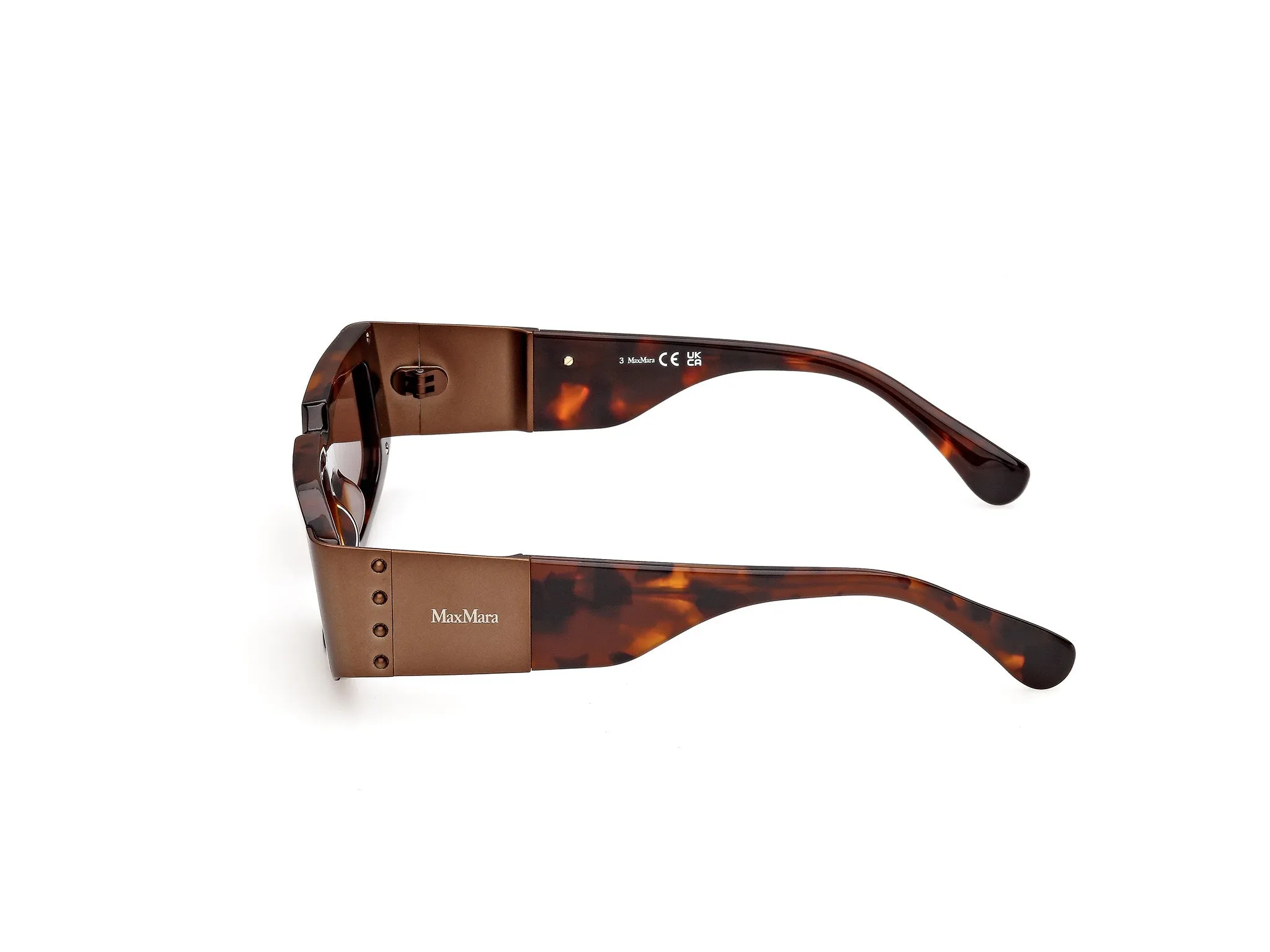 Max Mara MM0217 52E Occhiali da sole Acetato Havana Marrone Squadrata Normale - immagine 3