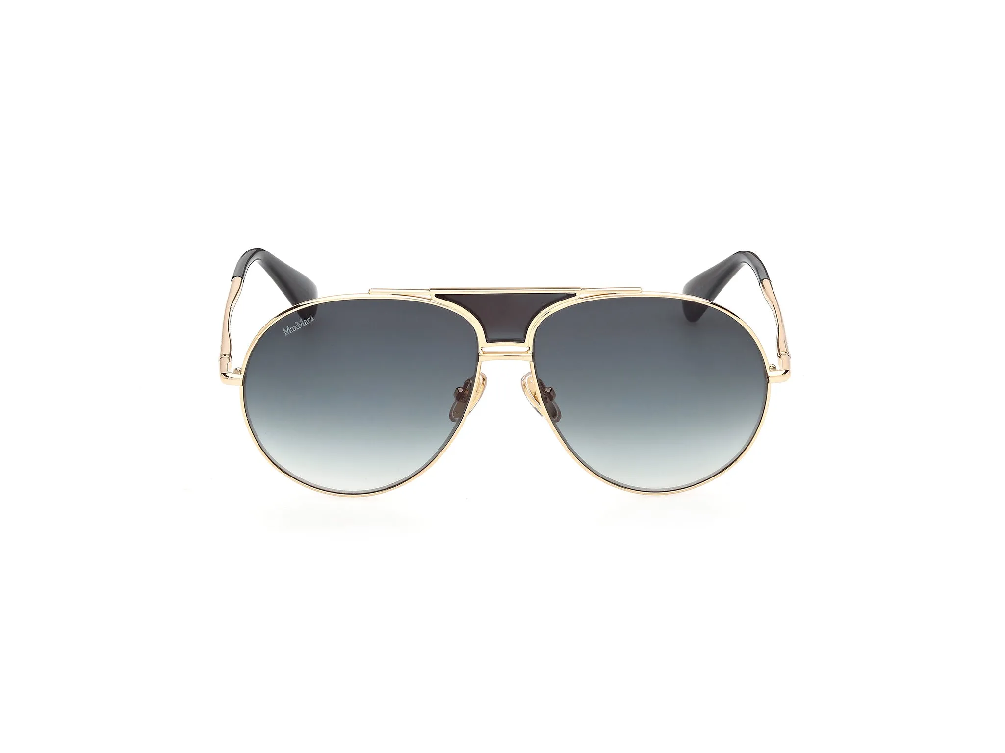Max Mara MM0215 30P Occhiali da sole Acetato Oro Verde Pilot Normale - immagine 2