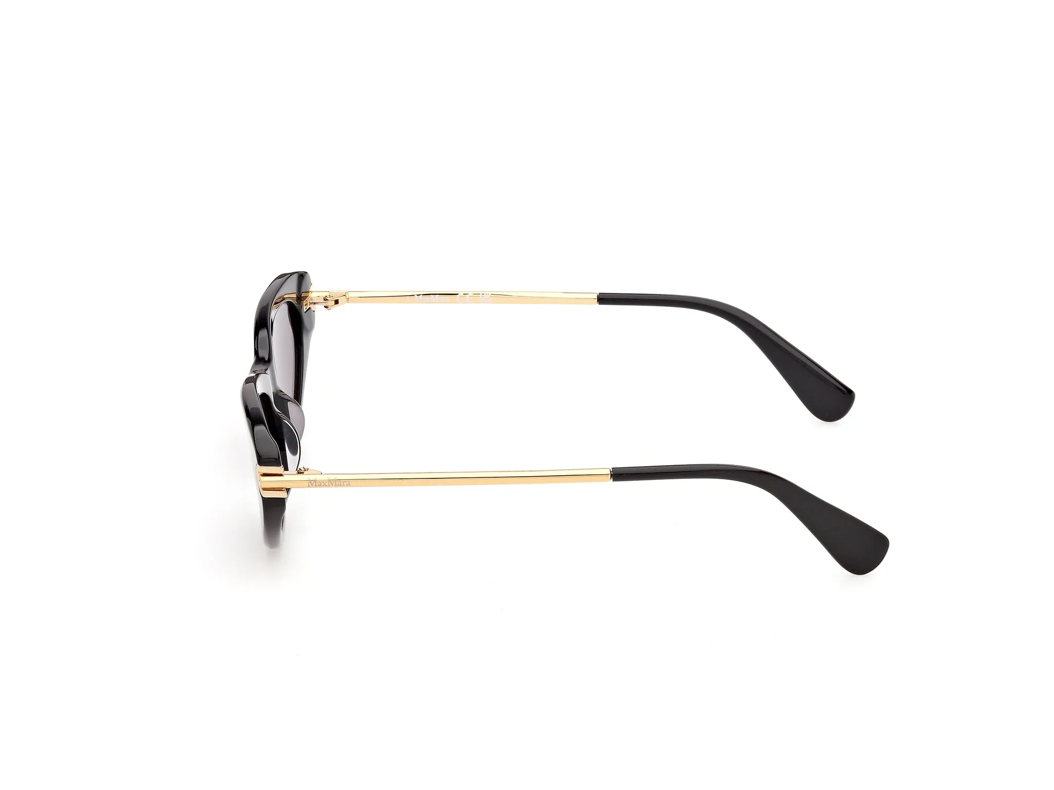 Max Mara MM0214 01A Occhiali da sole Acetato Nero Fumo Squadrata Normale - immagine 3