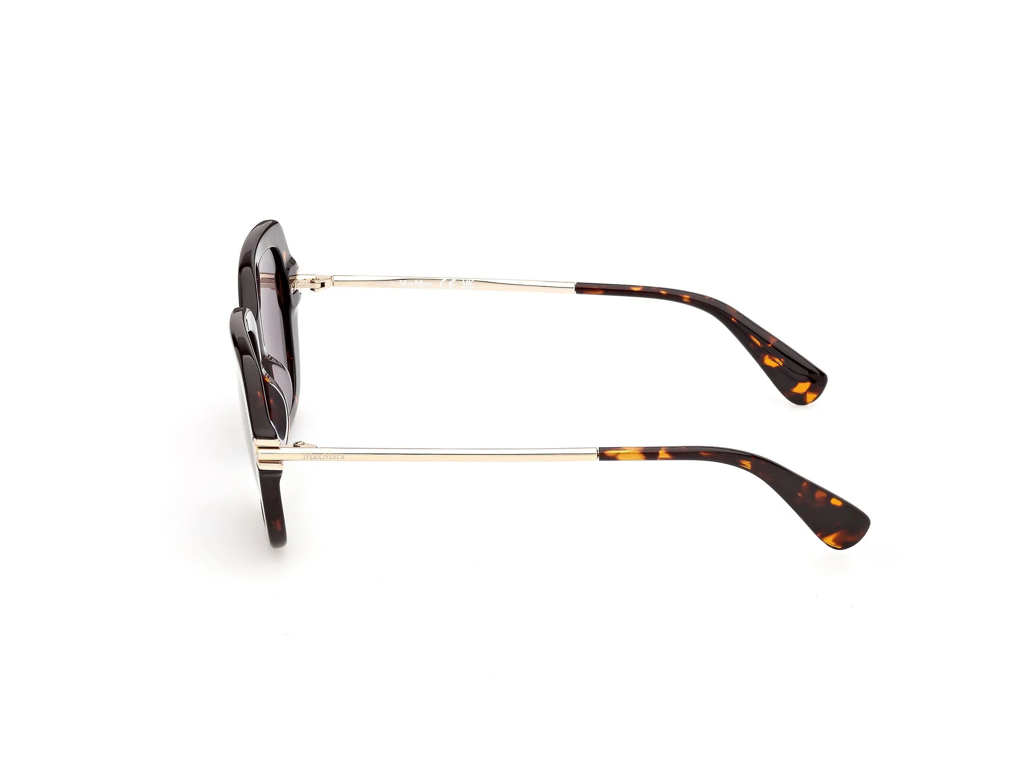 Max Mara MM0213 52A Occhiali da sole Acetato Havana Fumo Farfalla Normale - immagine 3
