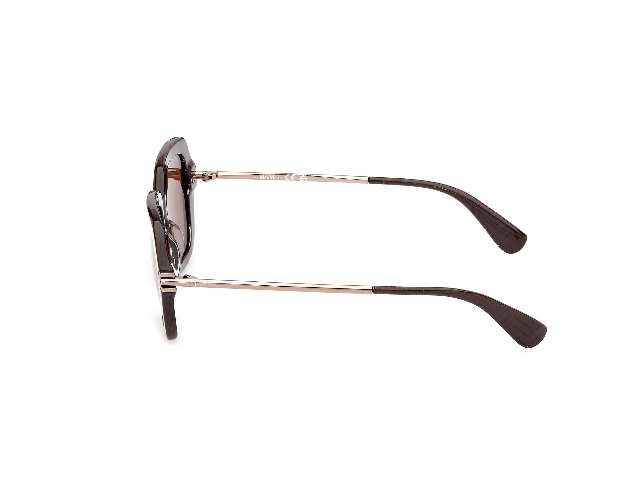 Max Mara MM0213 50E Occhiali da sole Acetato Marrone Marrone Farfalla Normale - immagine 3