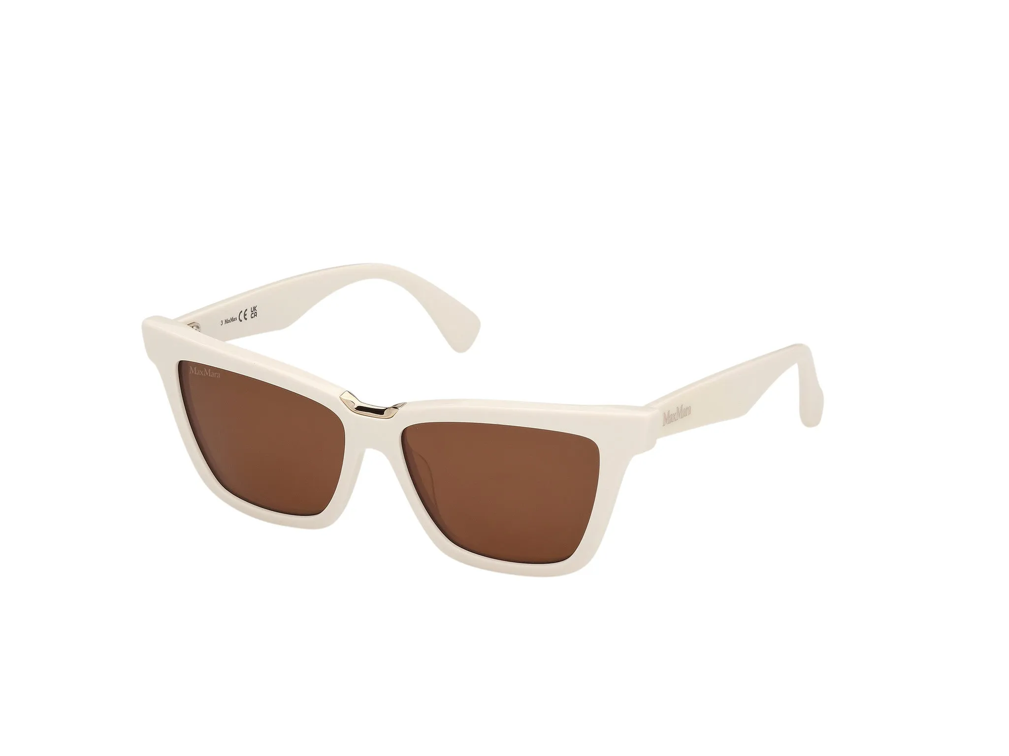 Max Mara MM0212 21E Occhiali da sole Acetato Bianco Marrone Cat Eye Normale - immagine 1