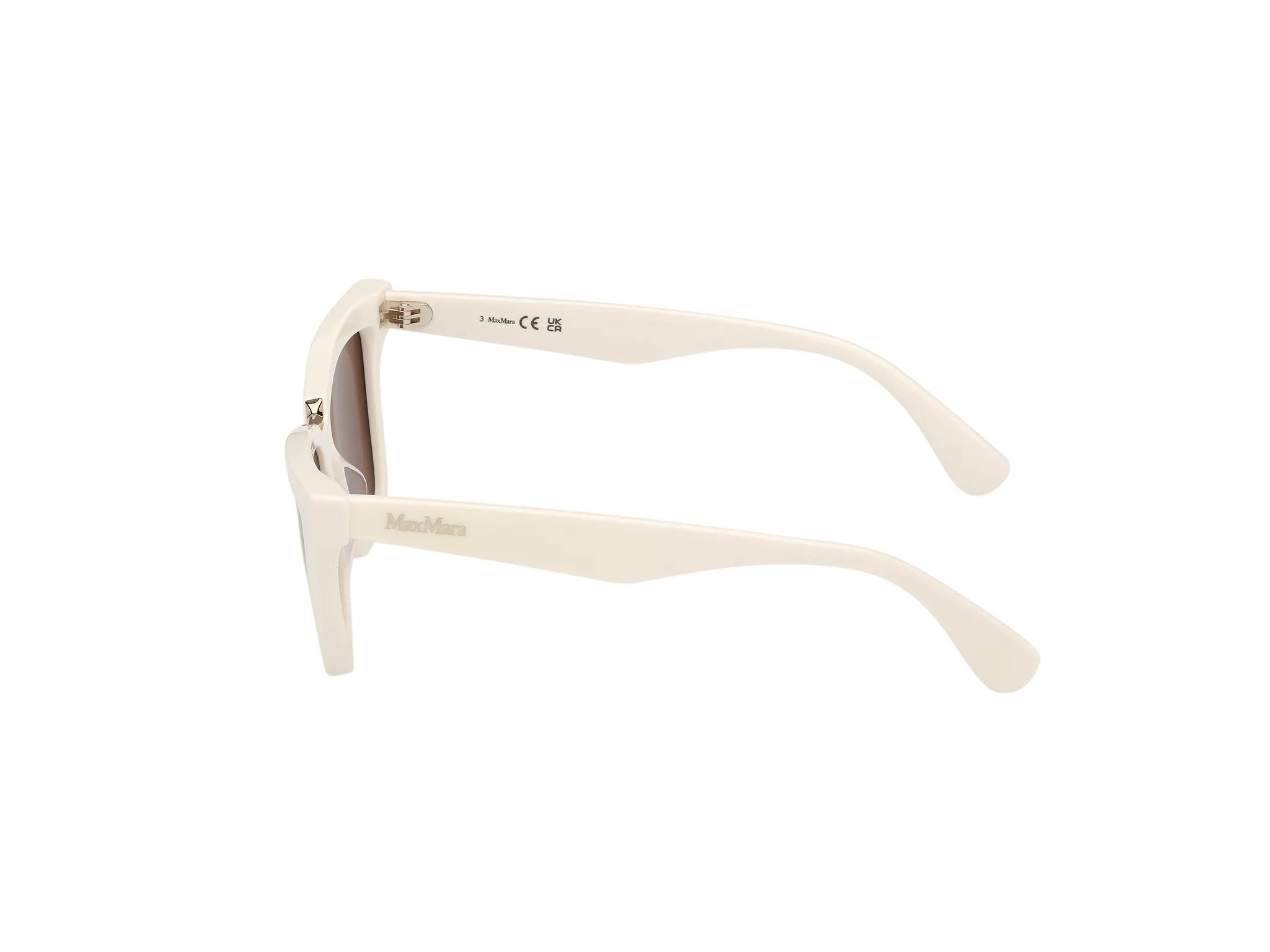 Max Mara MM0212 21E Occhiali da sole Acetato Bianco Marrone Cat Eye Normale - immagine 3