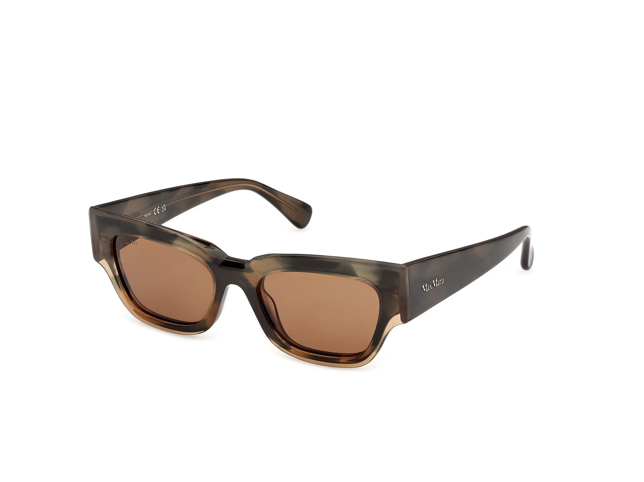 Max Mara MM0211 55E Occhiali da sole Acetato Verde Marrone Geometrica Normale - immagine 1